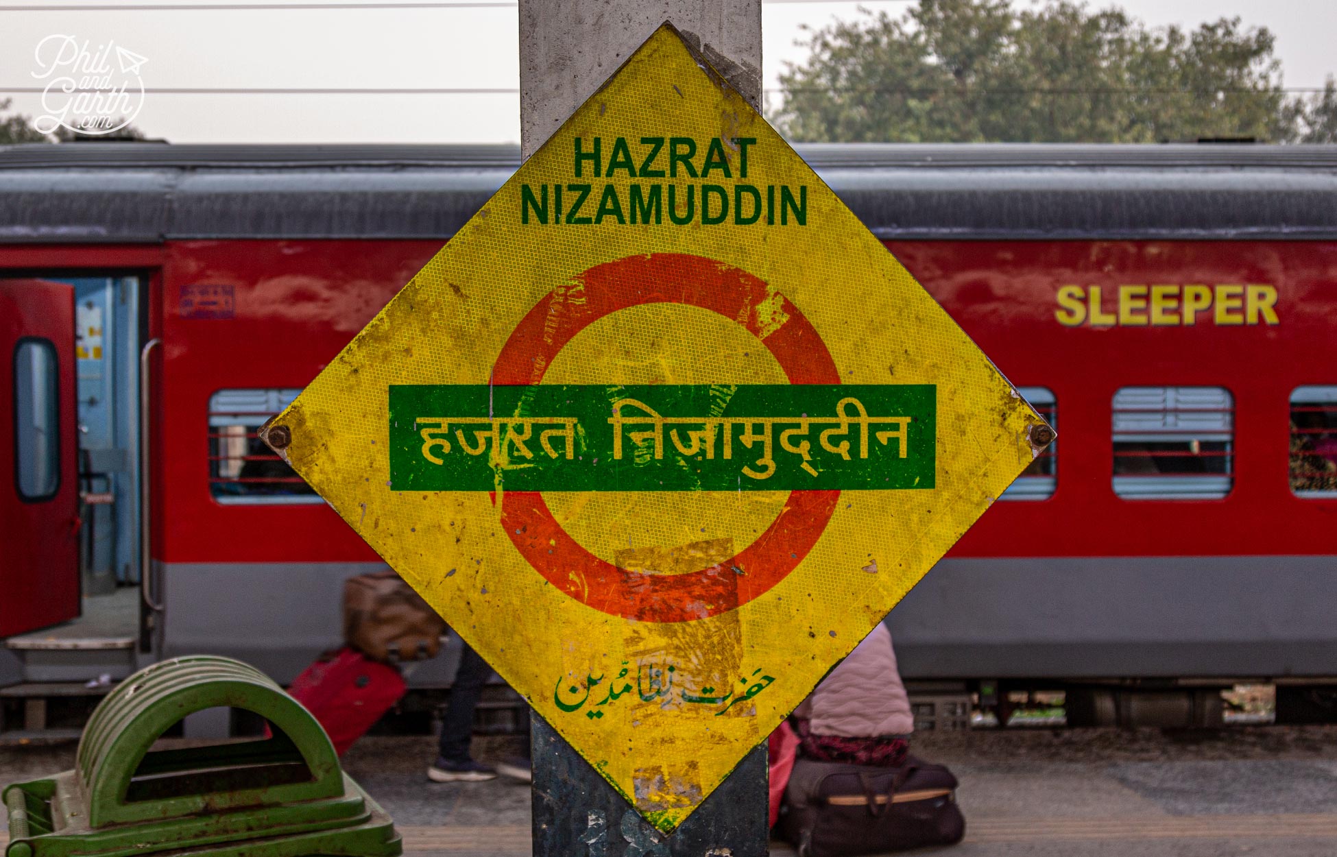 Hazrat Nizamuddin railway station sign