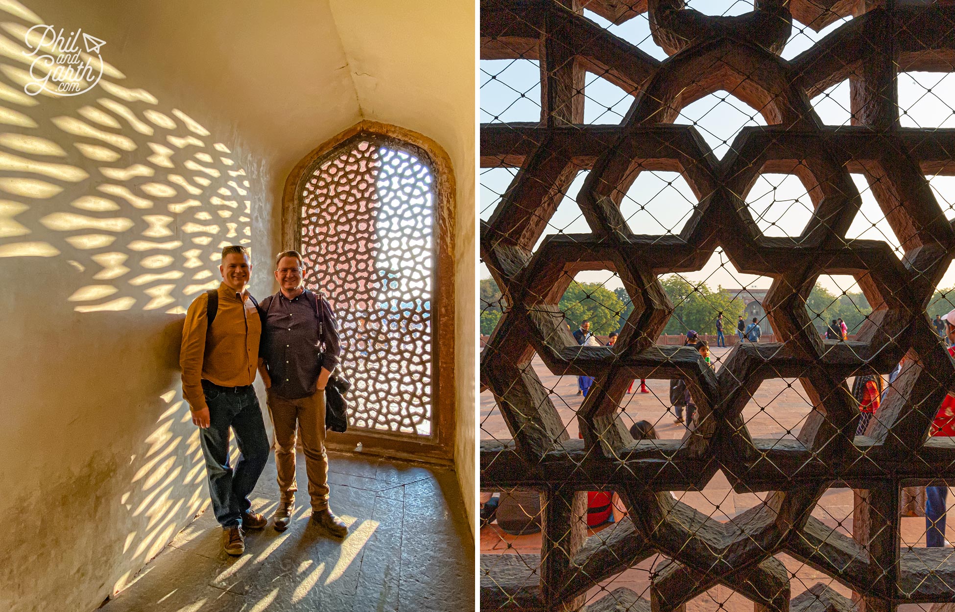 Fabulous low light shadows cast by a lattice stone window inside