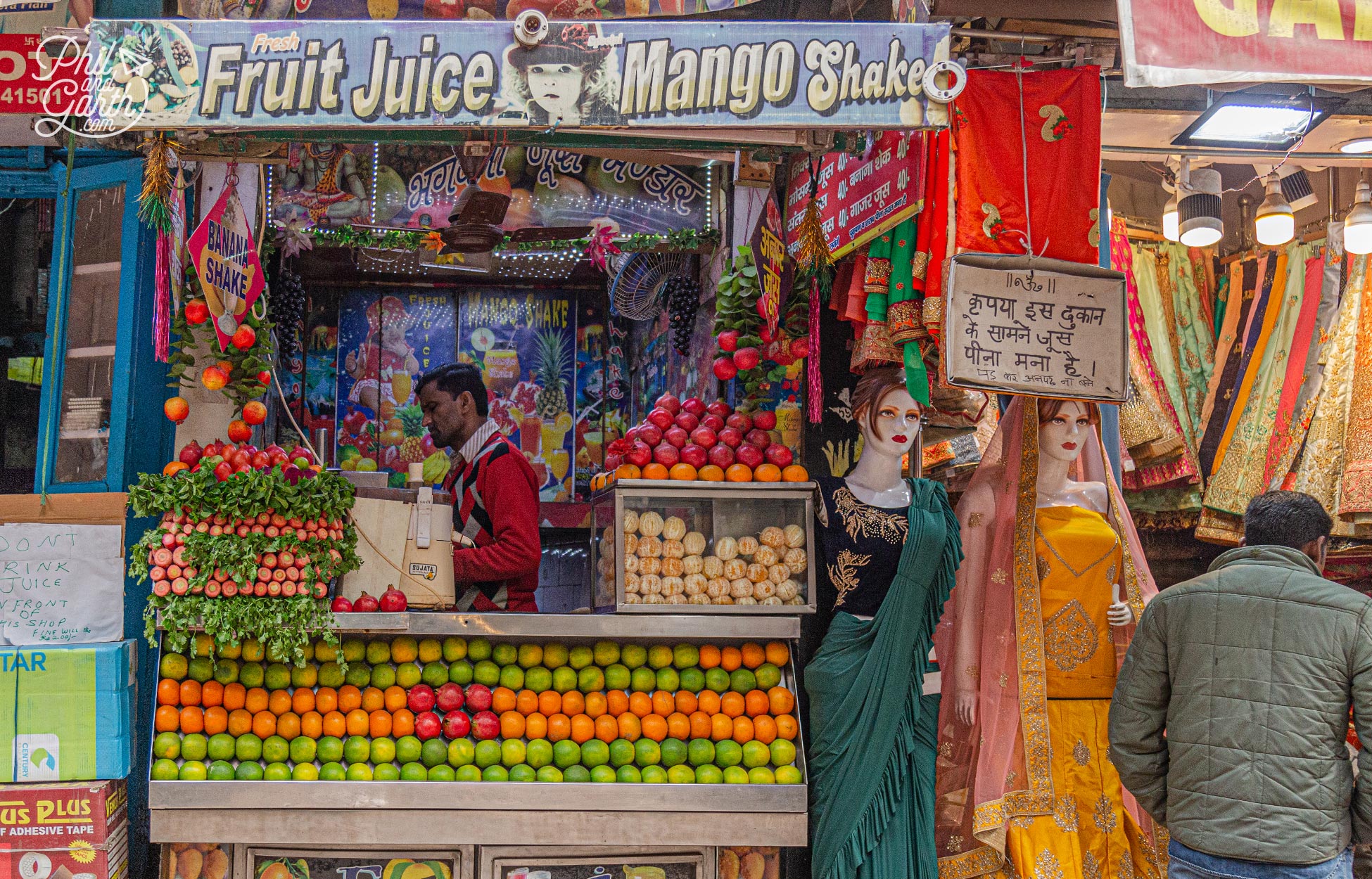 Garth was in his element photographing all the colourful sights