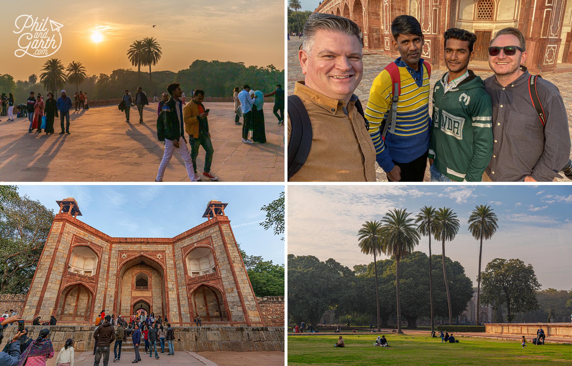 Making new friends with the locals at Humayun's Tomb