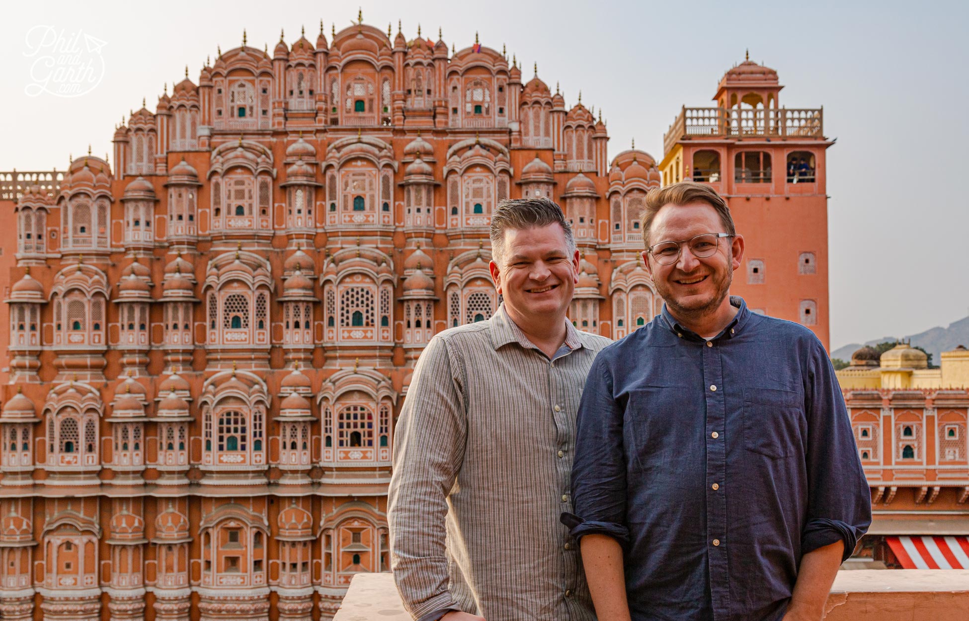 Phil and Garth at Hawa Mahal - Photo taken from The Wind View Cafe opposite