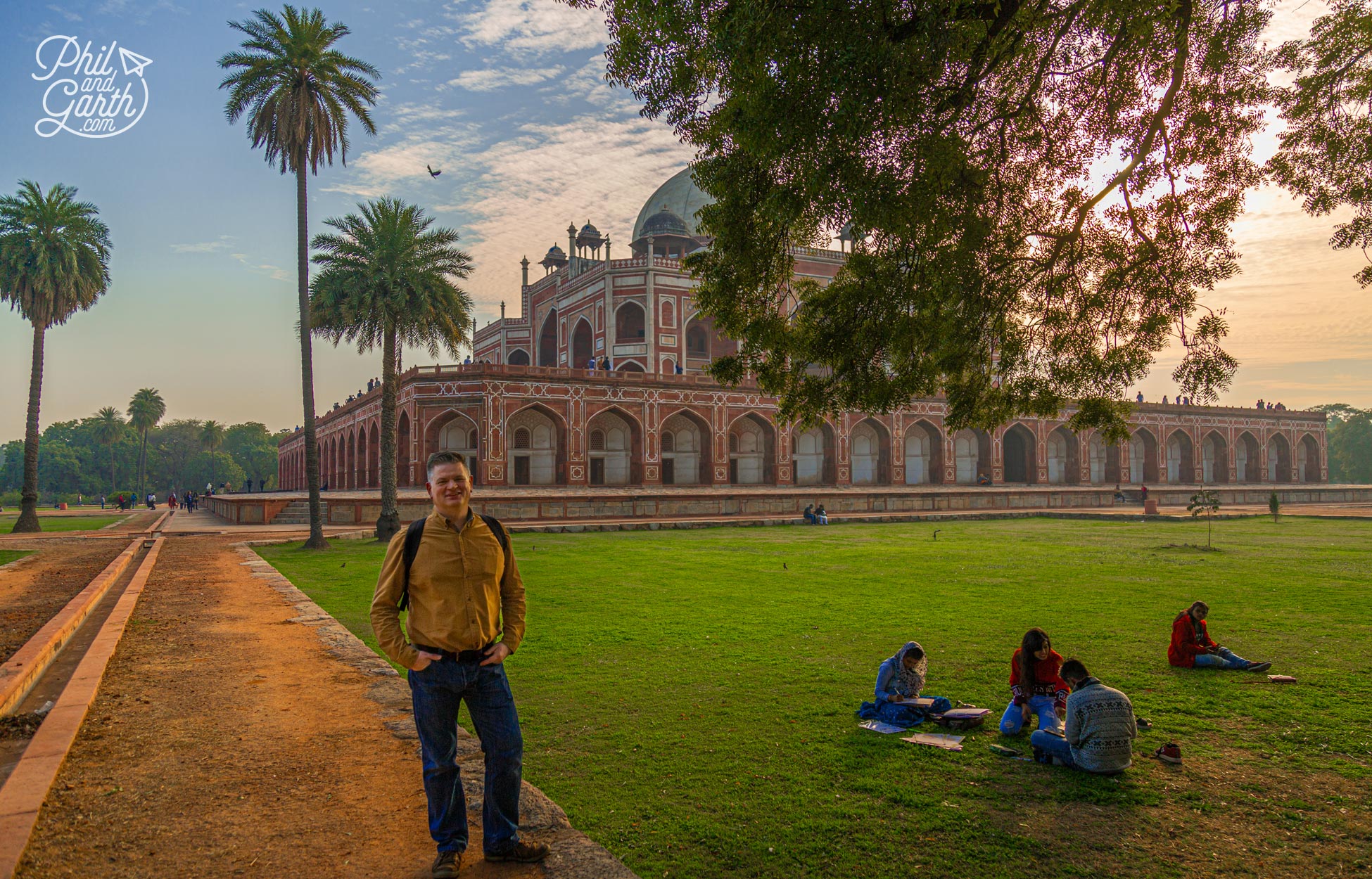 Phil strolling around the tranquil gardens of Humayun's Tomb