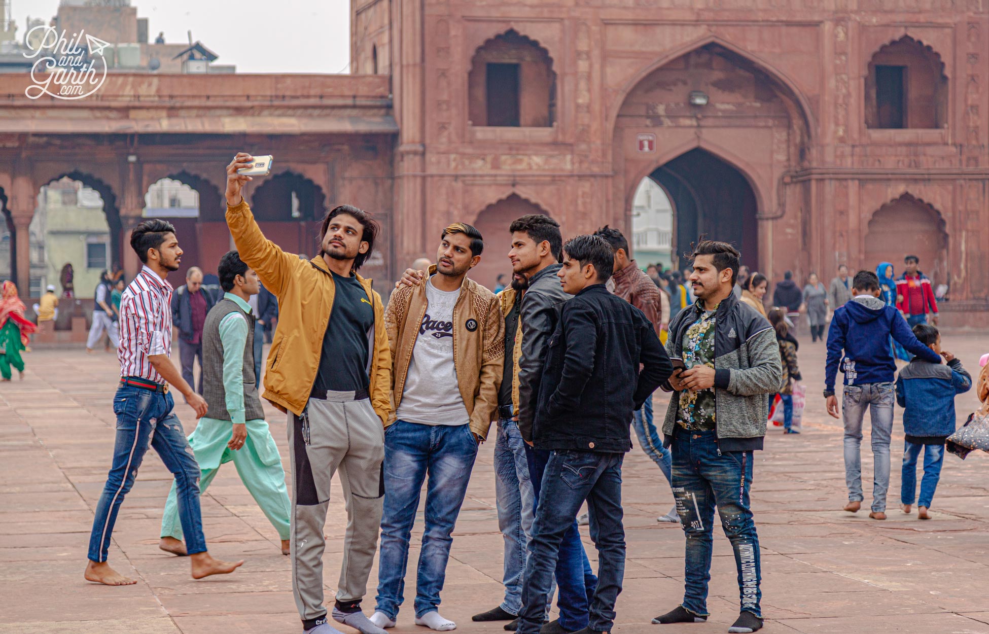 So many people taking selfies in the courtyard, including with us occasionally