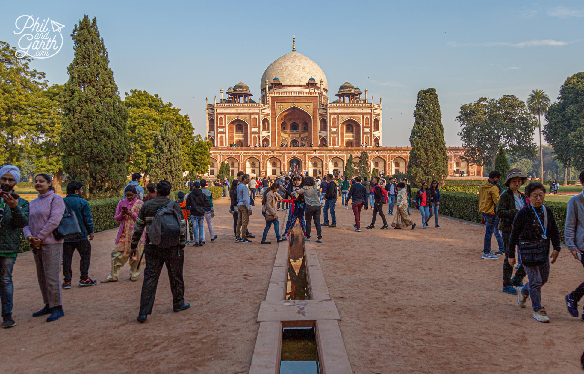 The classic view of Humayun's Tomb as seen from the entrance