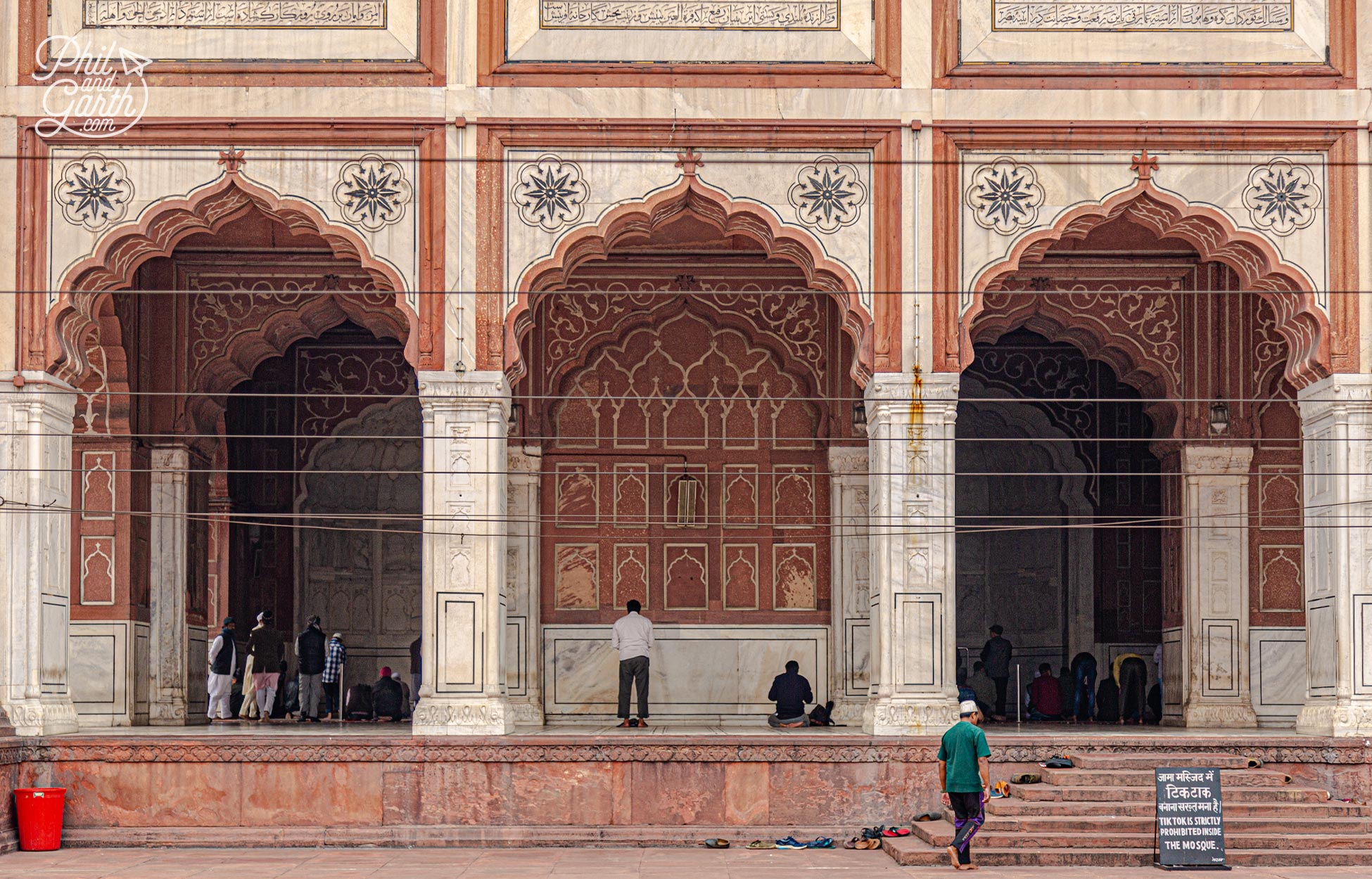 The exterior is beautiful - so much detail in the white marble and red sandstone