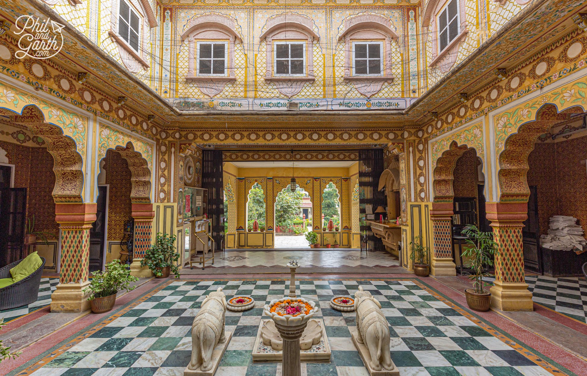 The fabulous courtyard of the Hotel Bissau Palace