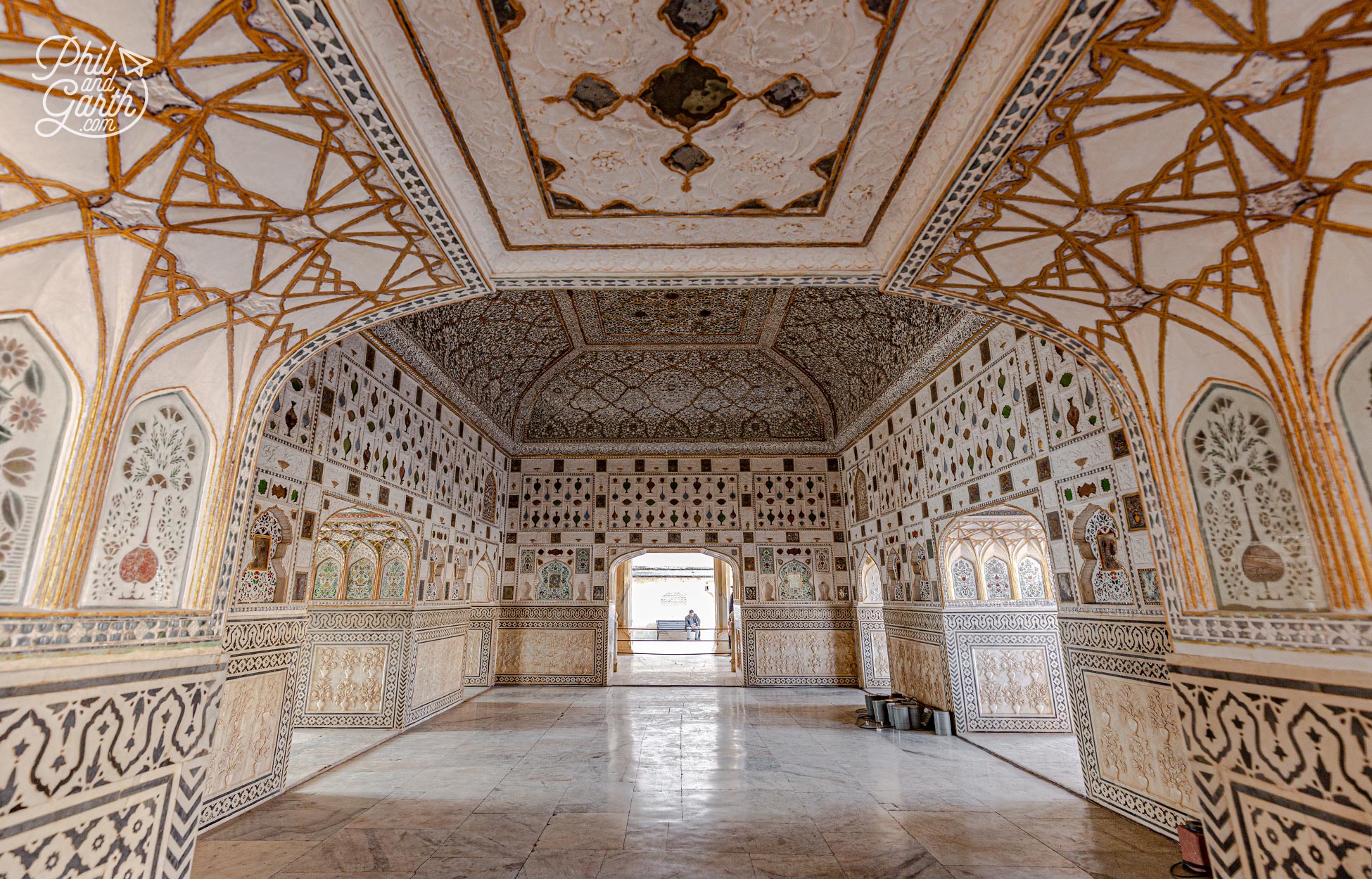 The interior of the mirror palace - where the reflected light of a candle looks like thousands of stars