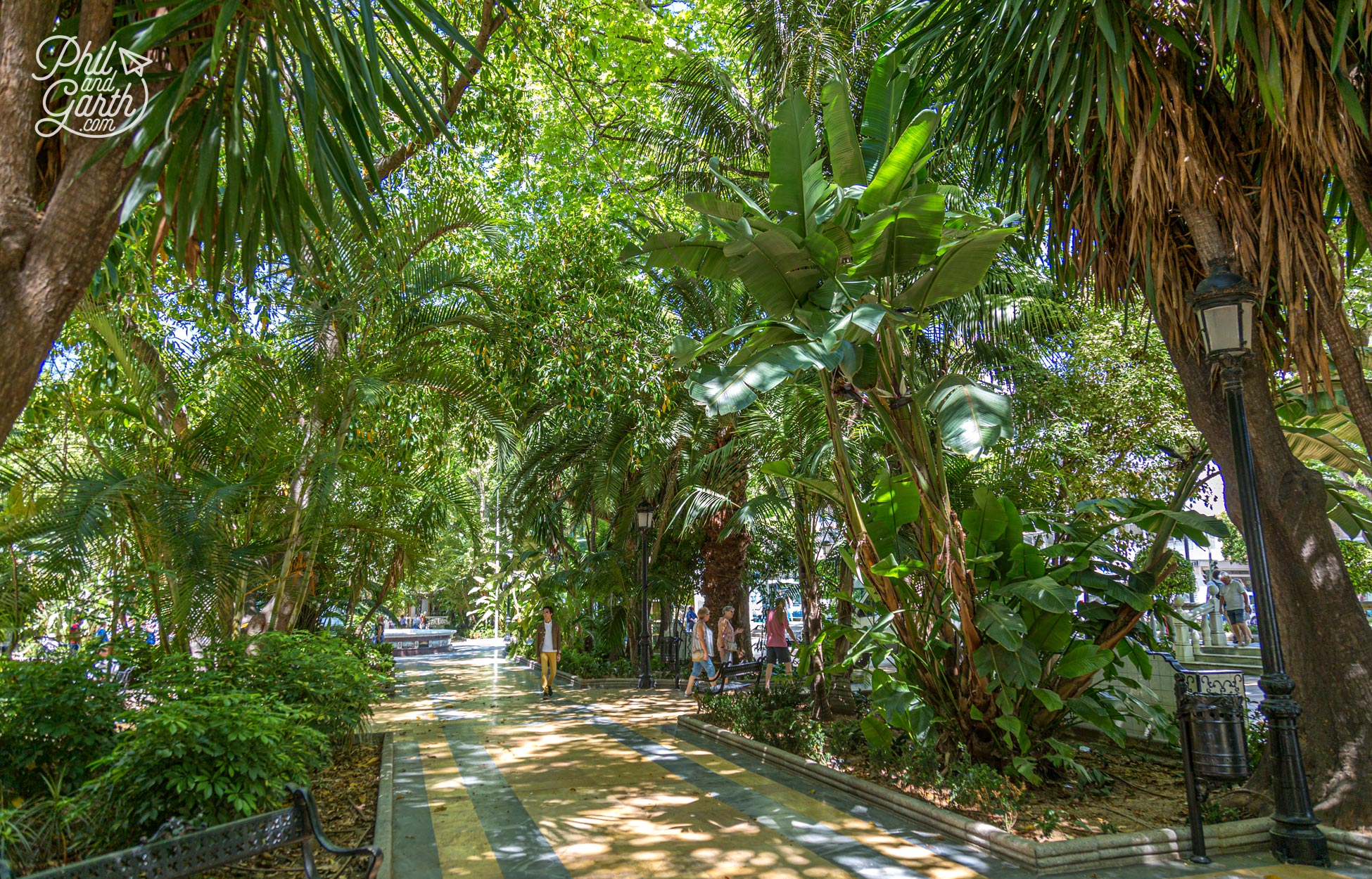 The small and tropical Alameda Park in Marbella