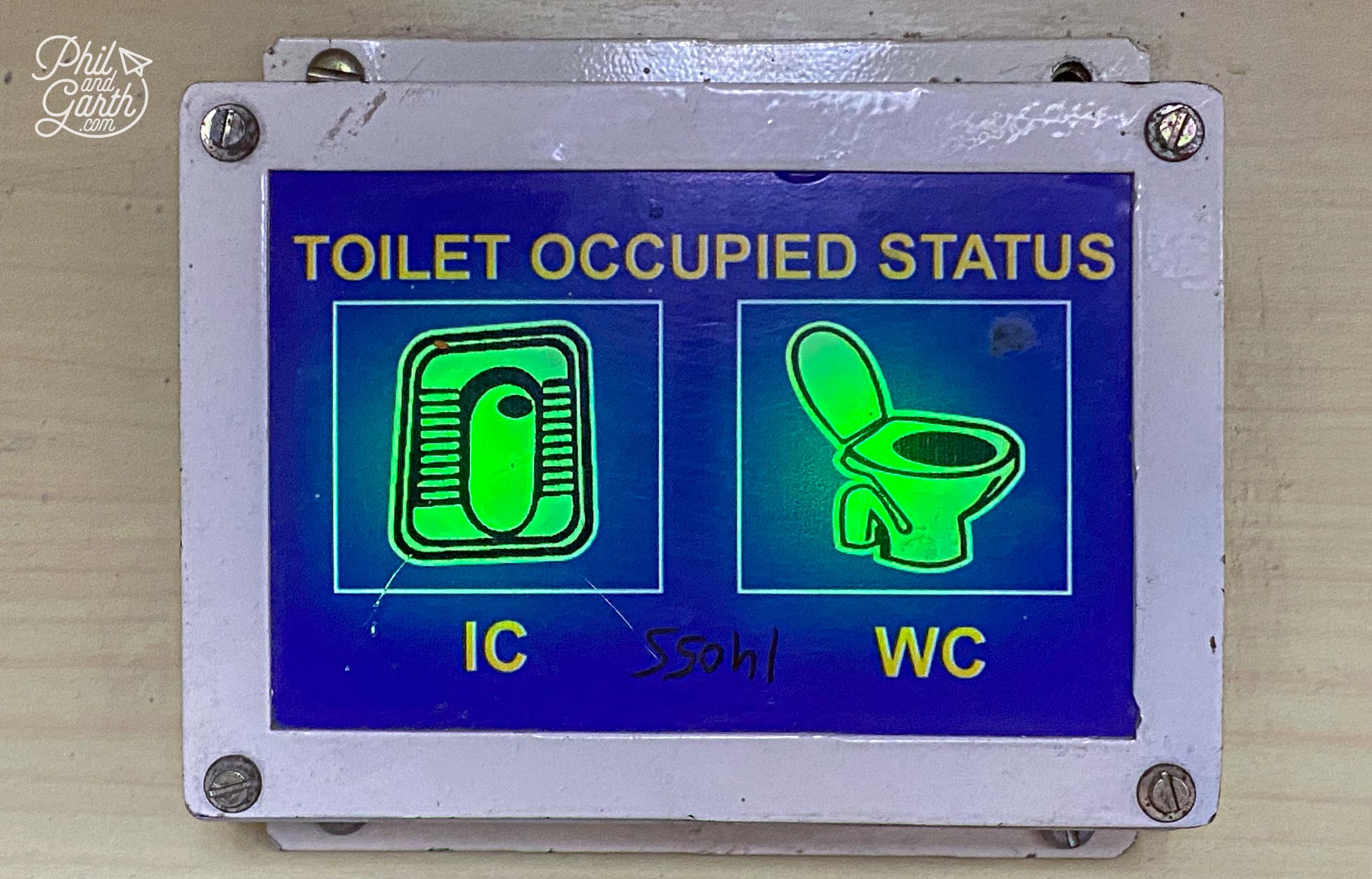 Toilet signs inside the carriages tell you if they are occupied like on an airplane