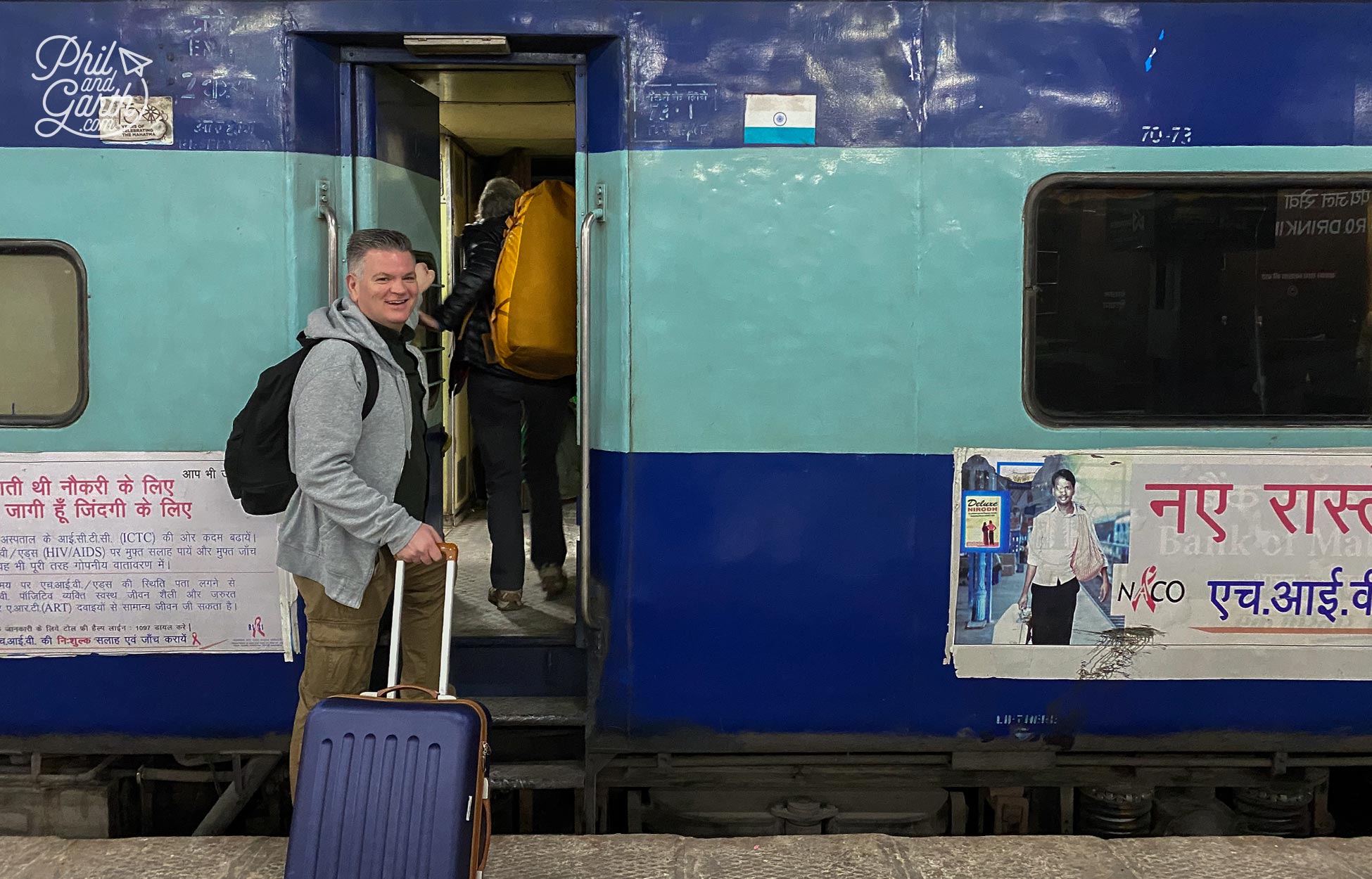 Woo hoo! we're off on our first sleeper train in India