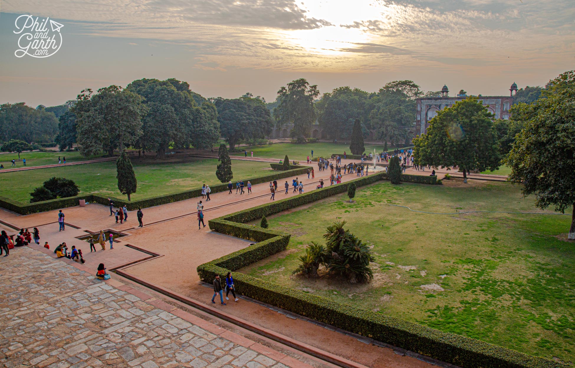 Humayun’s Tomb paradise garden - typically divided into 4 squares with central water channels