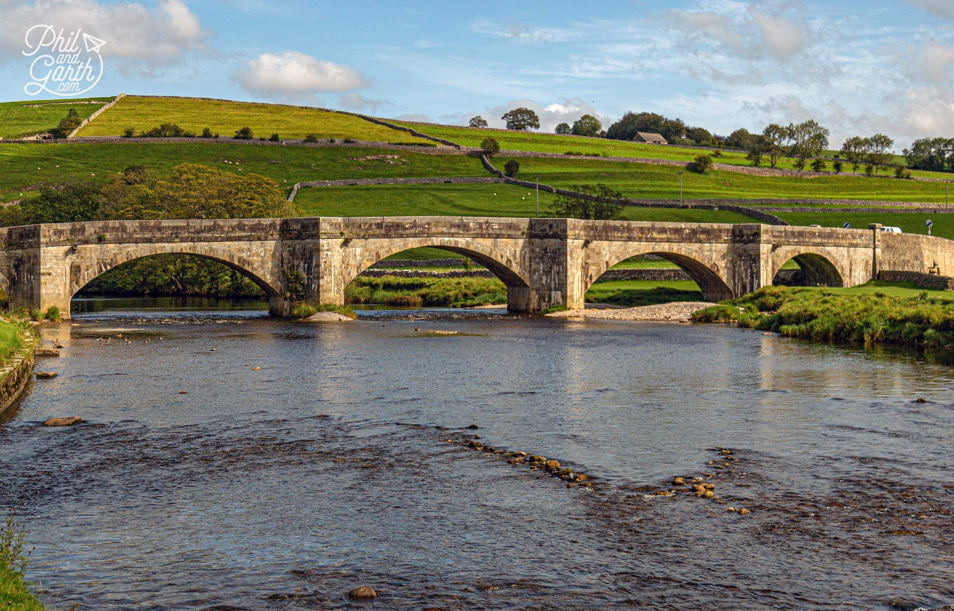 Burnsall's pretty 16th century 5 arched bridge in the Yorkshire Dales