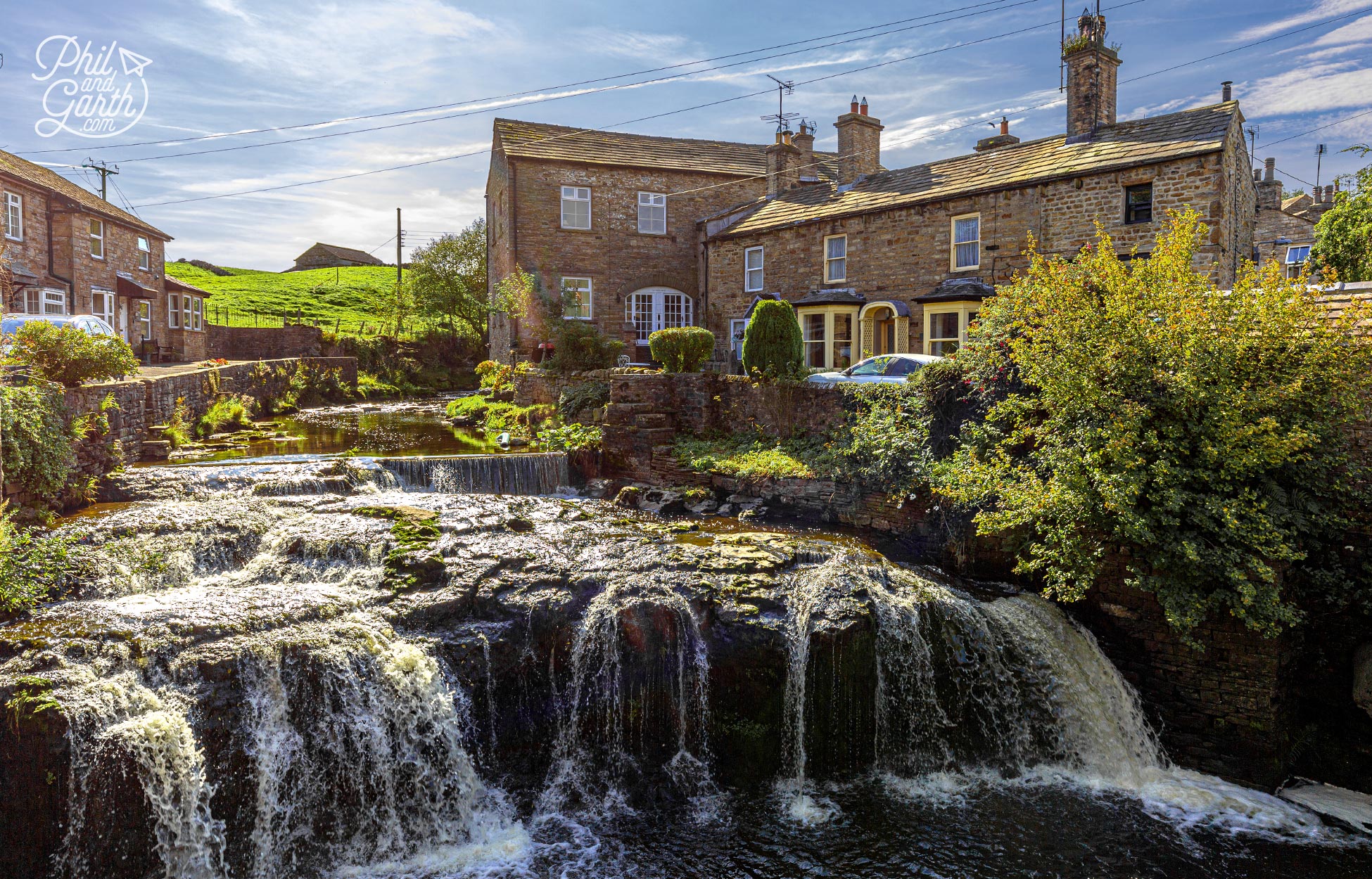 Looking down at Gayle Beck where the River Ure runs through Hawes