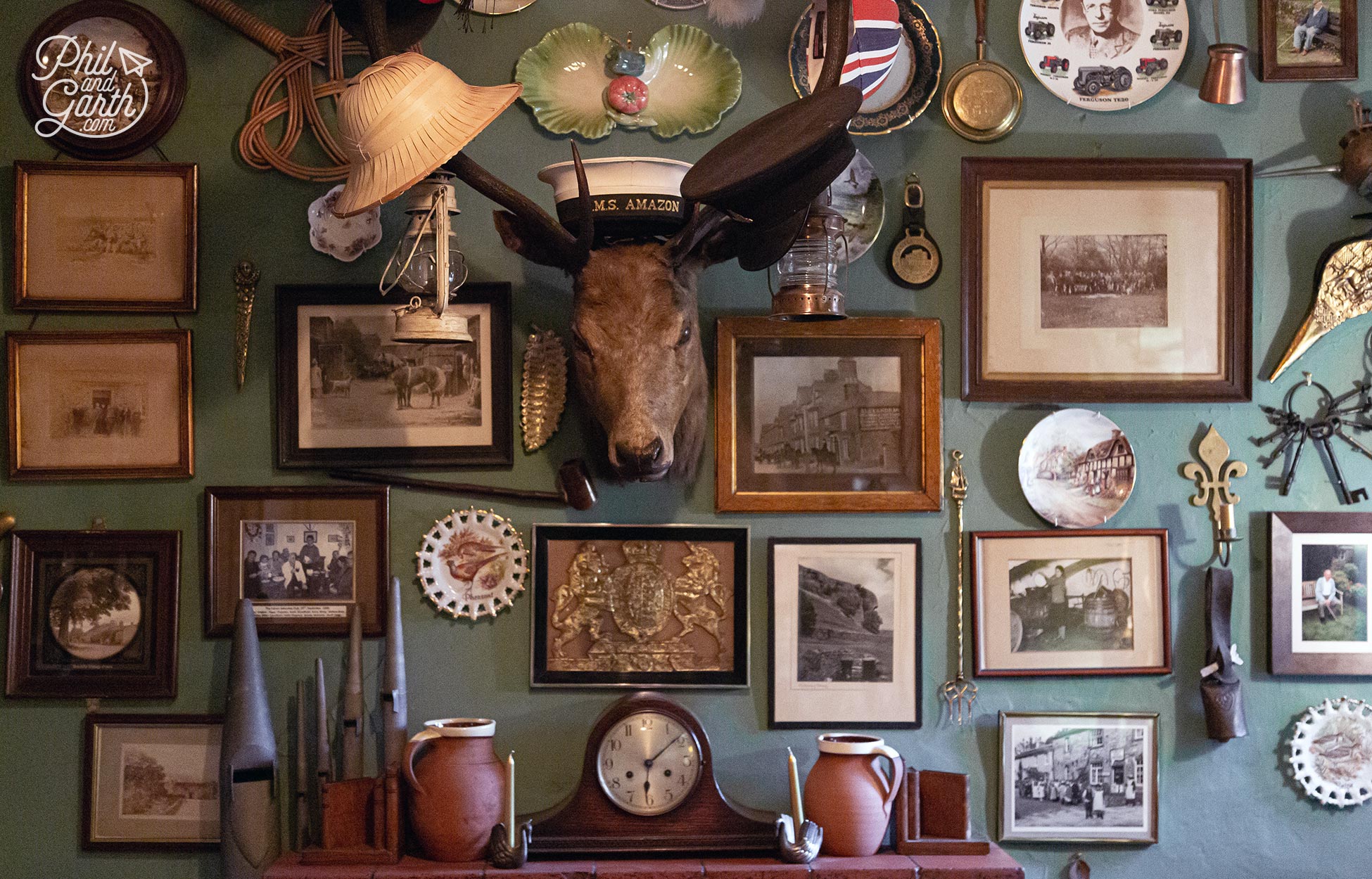 Inside the Falcon pub in Arncliffe with its quirky interior decoration