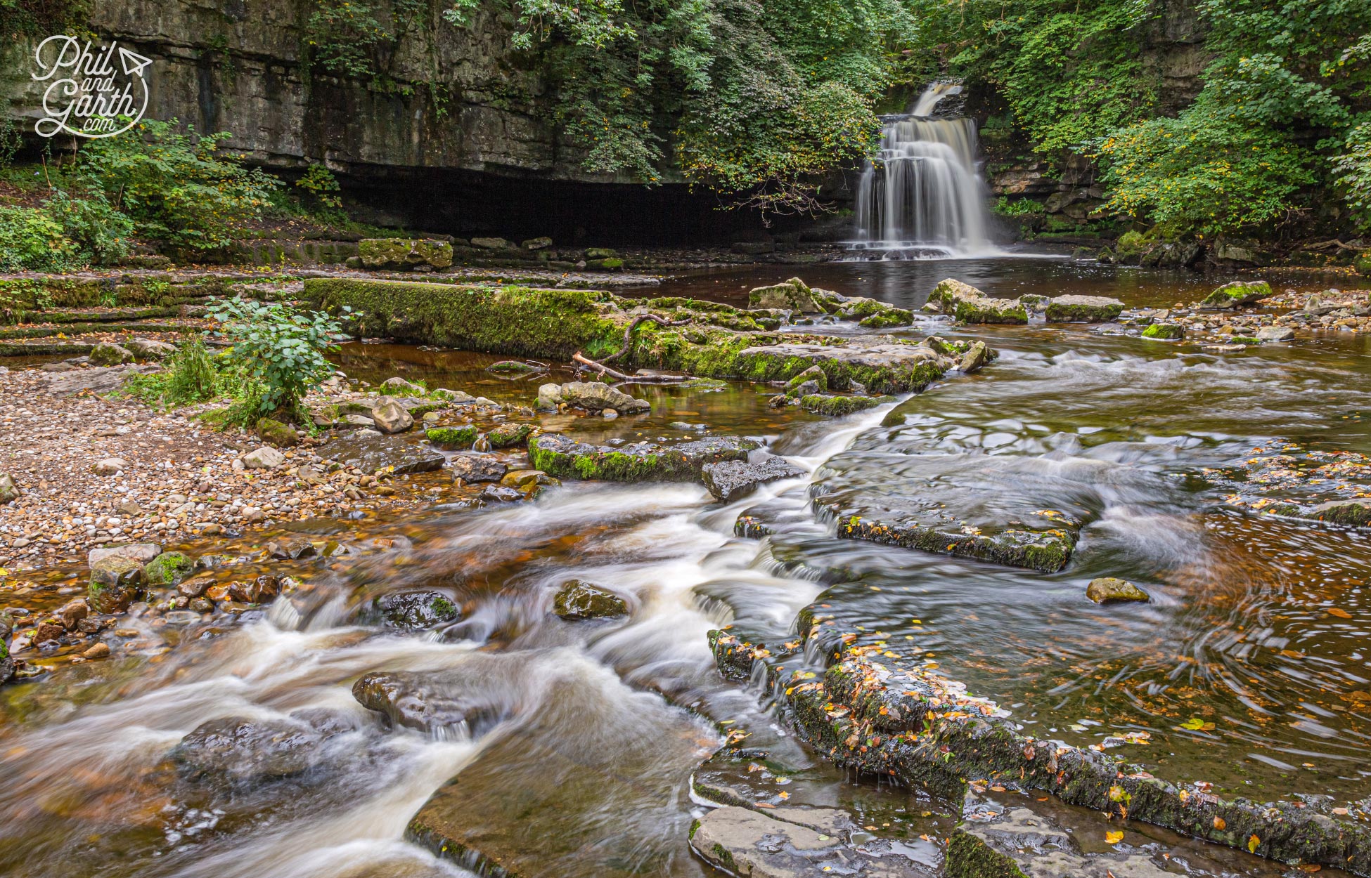 The pretty Cauldron Falls waterfall in West Burton