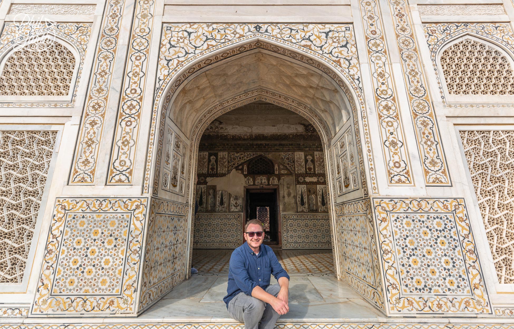 Garth on the steps of this exquisite building