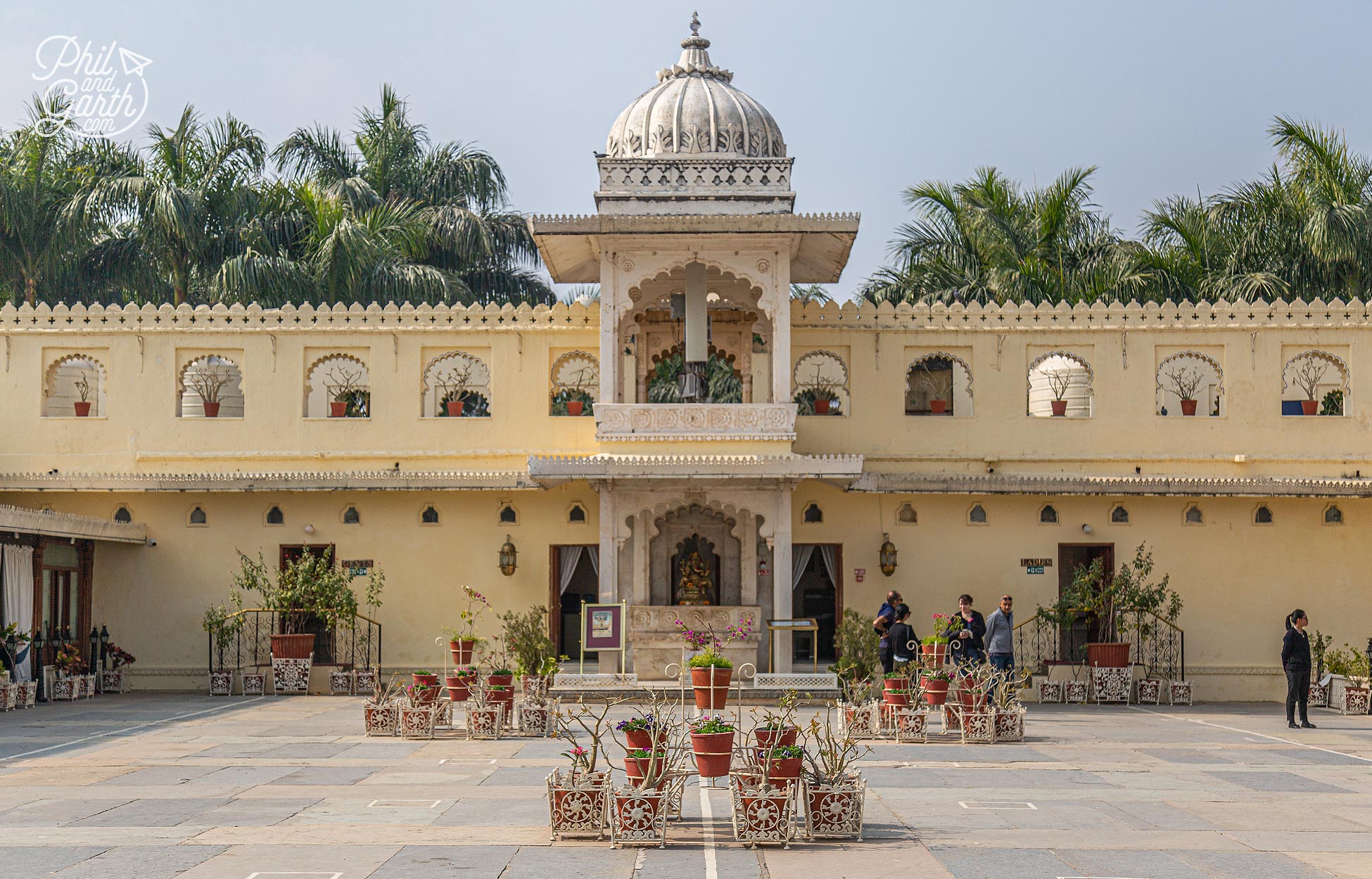 The garden courtyard has a central pool designed to reflect the sky