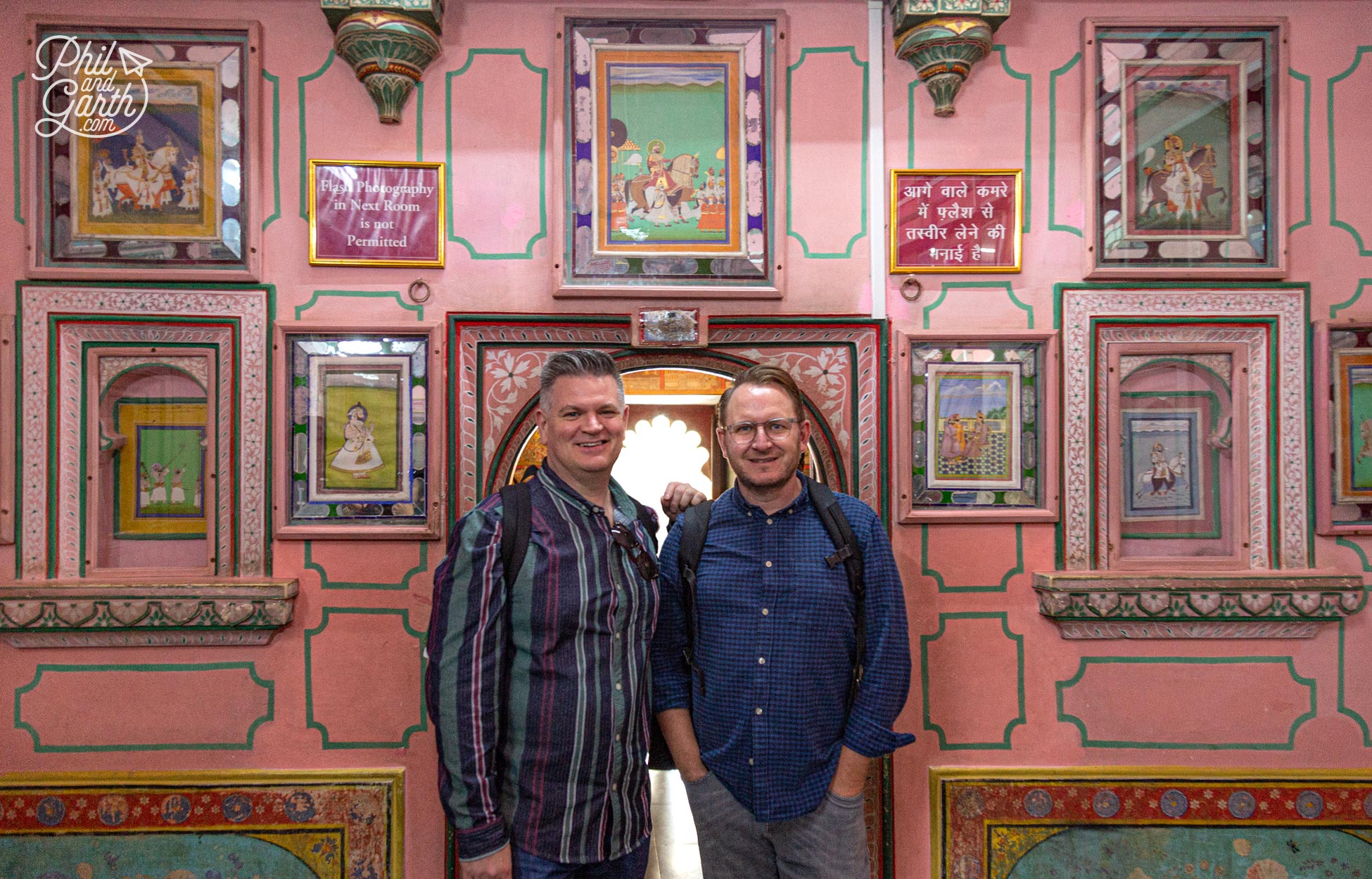 The pink entrance room leading to the Kanch Ki Burj chamber