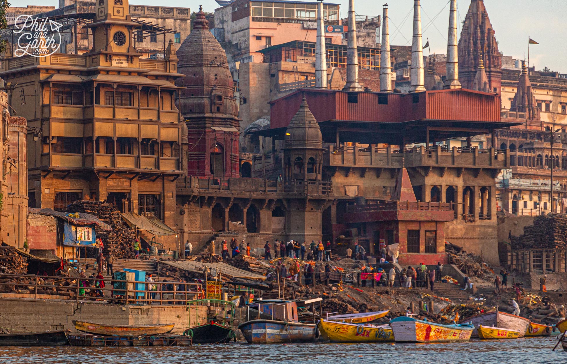 The Manikarnika Ghat where around 100 cremations take place every day