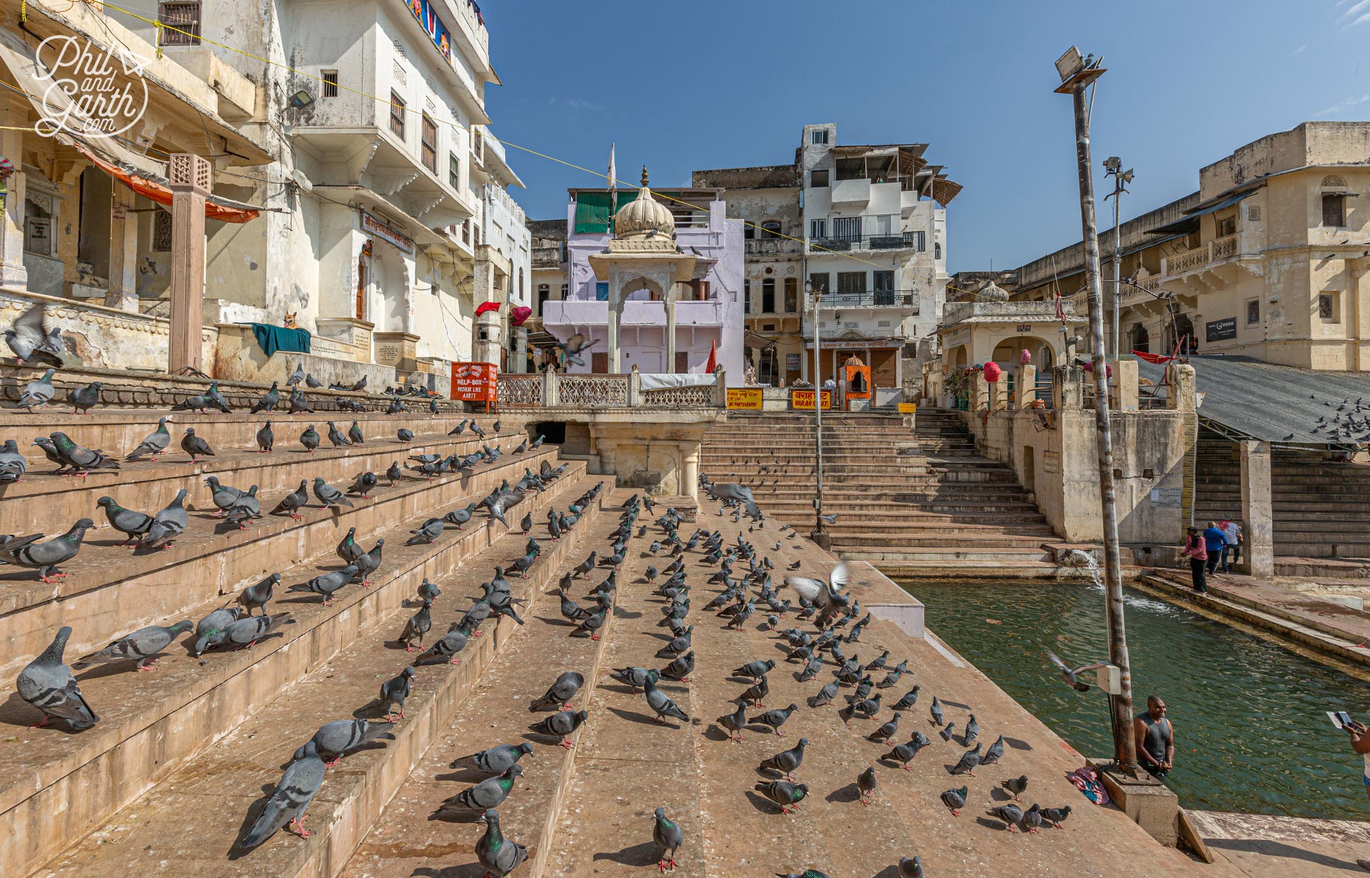 Just one of the many ghats (steps) in Pushkar