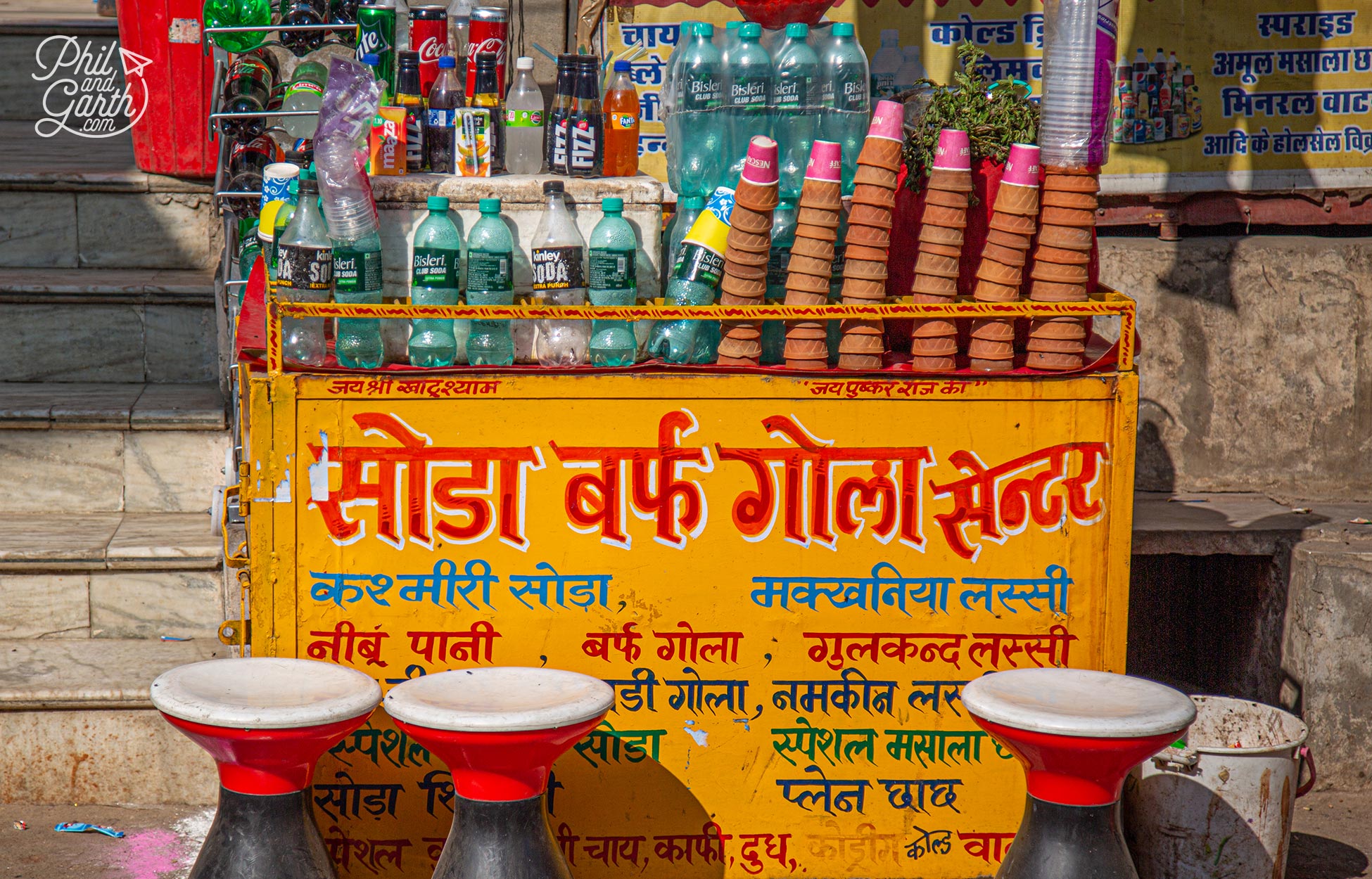 Keep hydrated at one of the many street carts selling chai in disposable clay cups and soft drinks