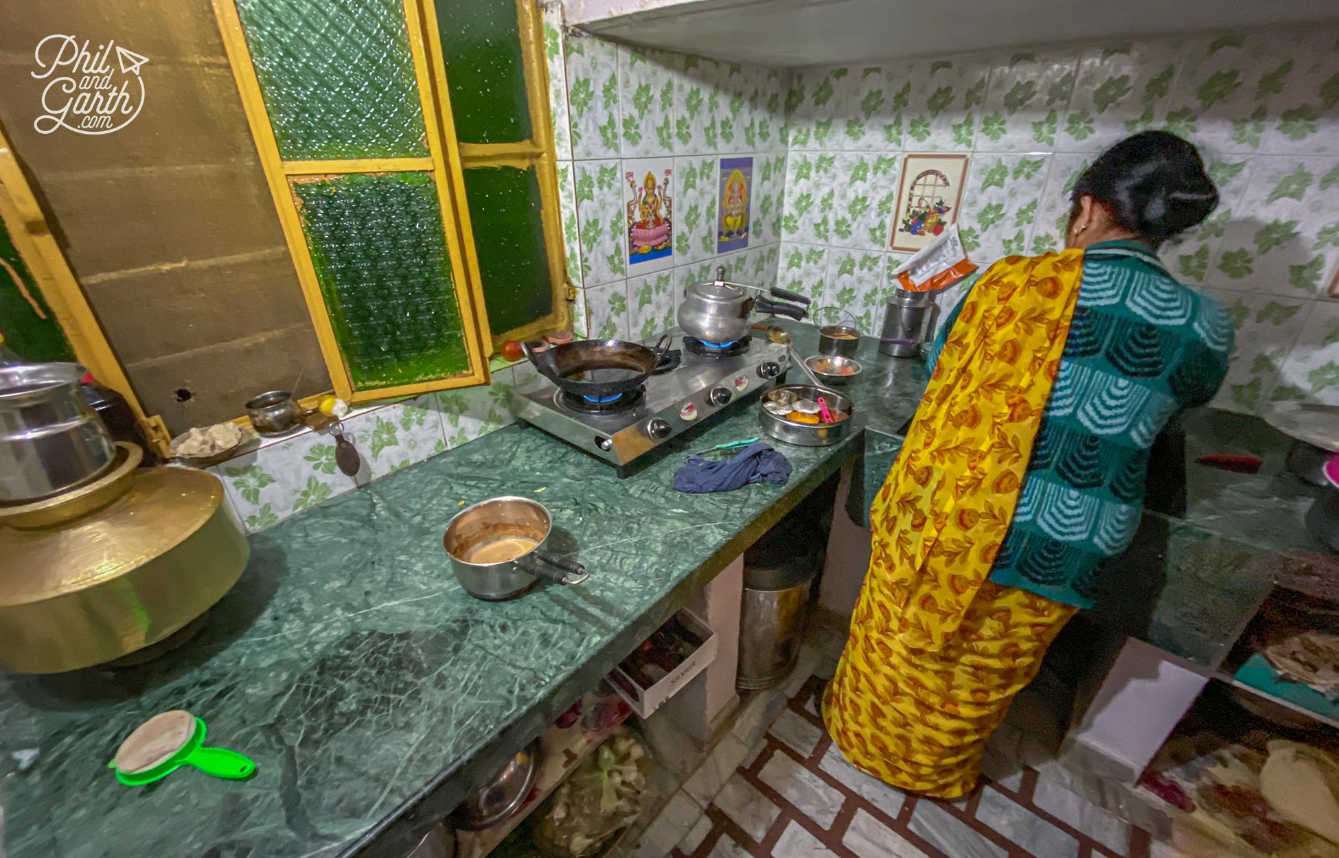 The kitchen of the family who cooked their homemade thali for our small group