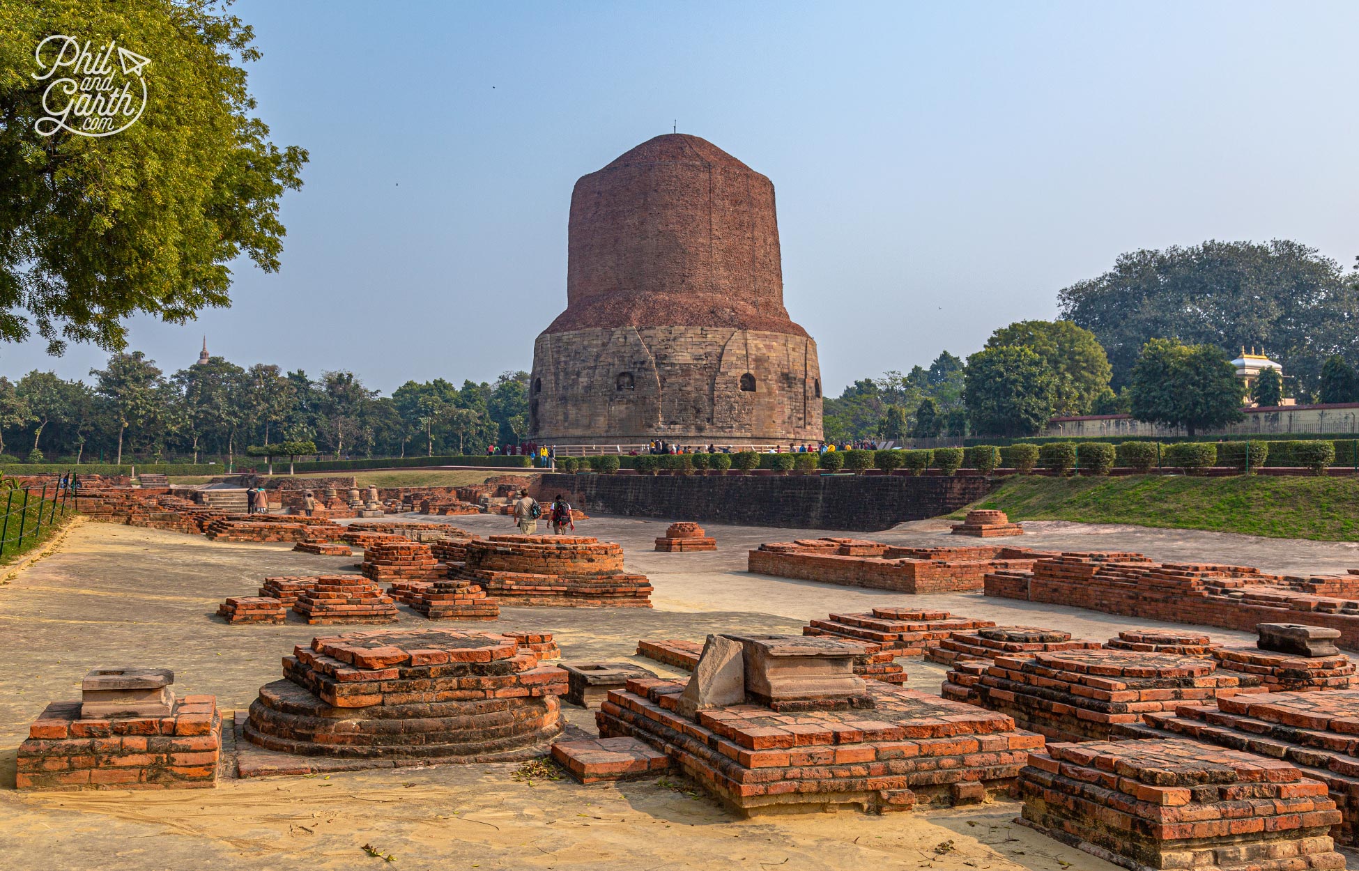 The Dhamek Stupa built in 500AD still stands at an impressive 43 metres