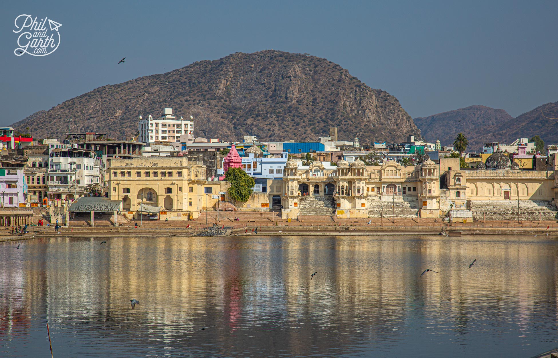 There's over 500 small temples surrounding Pushkar Lake. Some made of white marble or painted blue