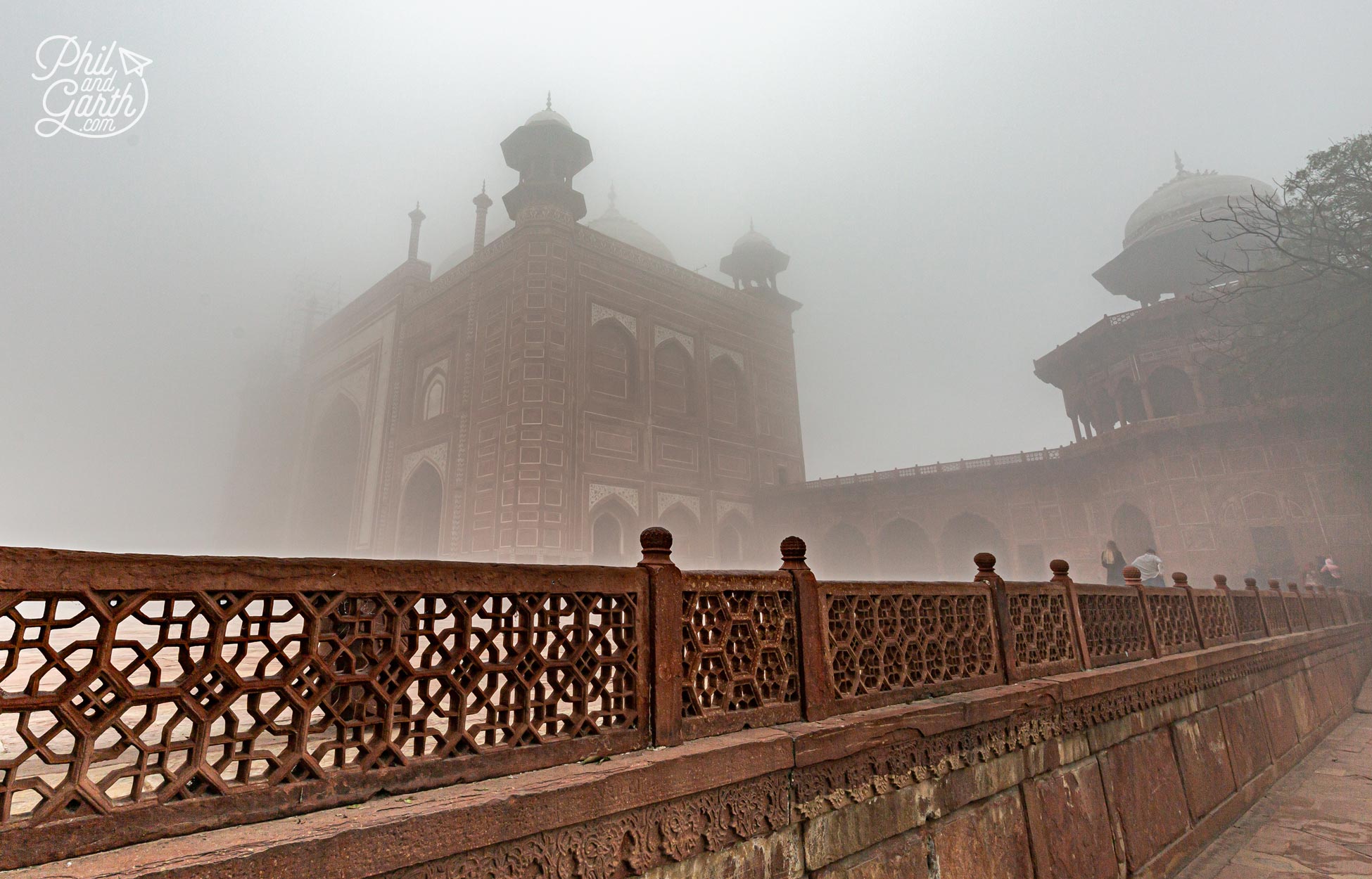 The Mehmaan Khana guest house appearing through the fog