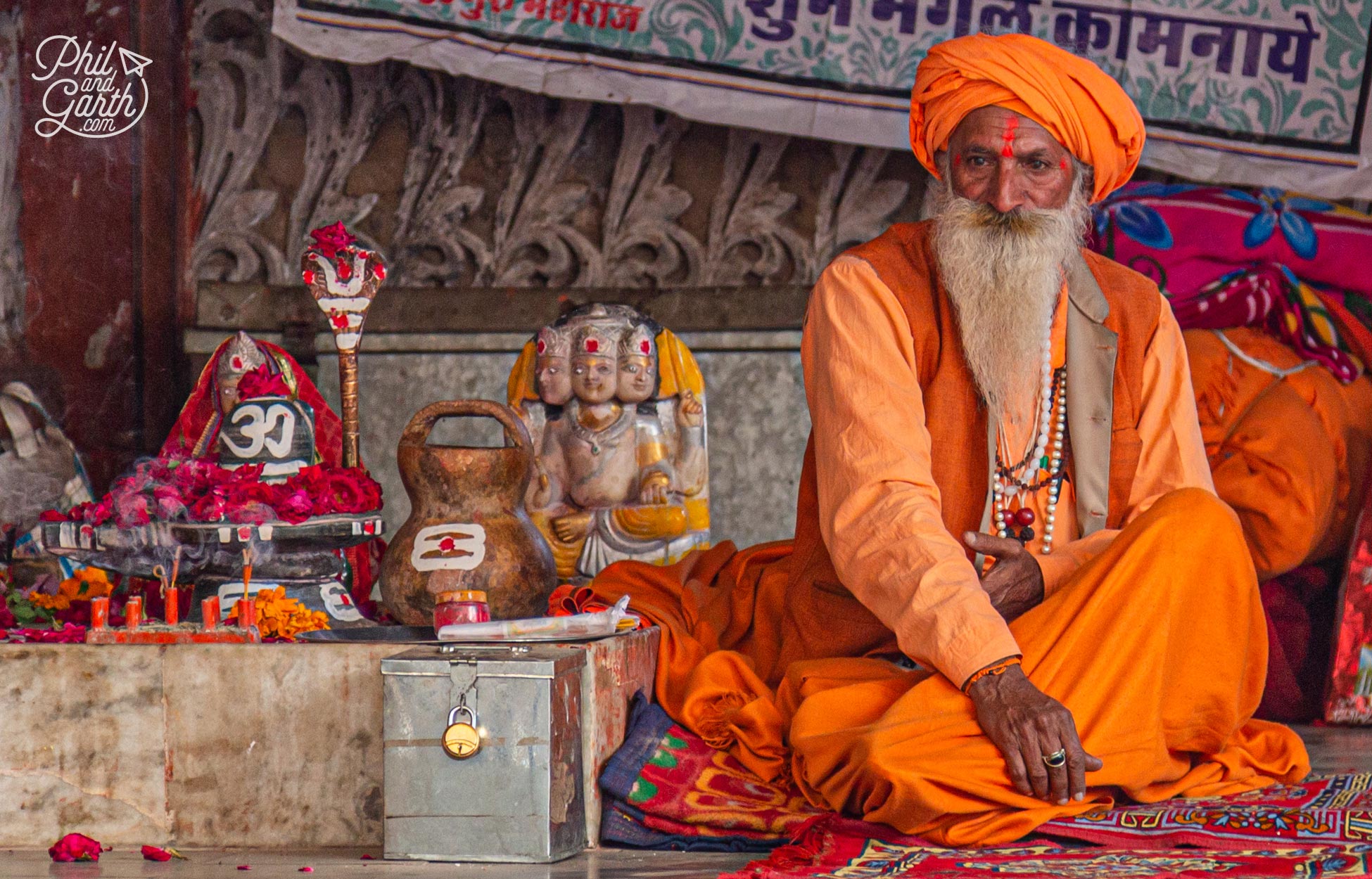 There are many sadhus in Puskar they are holy people who dedicate their lives to Hinduism