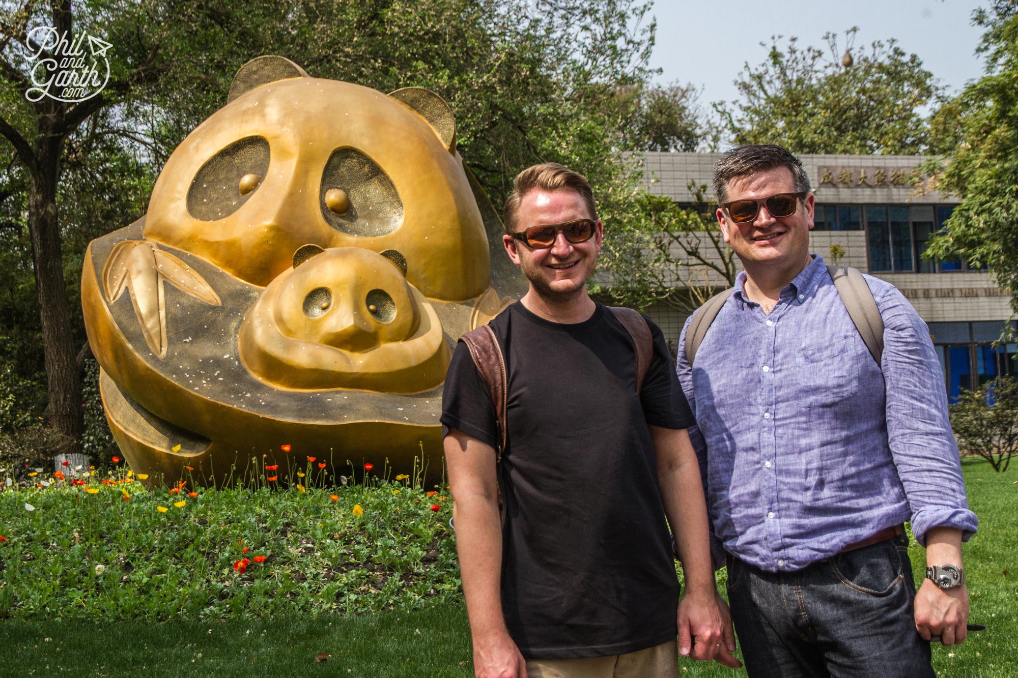 Garth and Phil at Chengdu's Research Base of Giant Panda Breeding