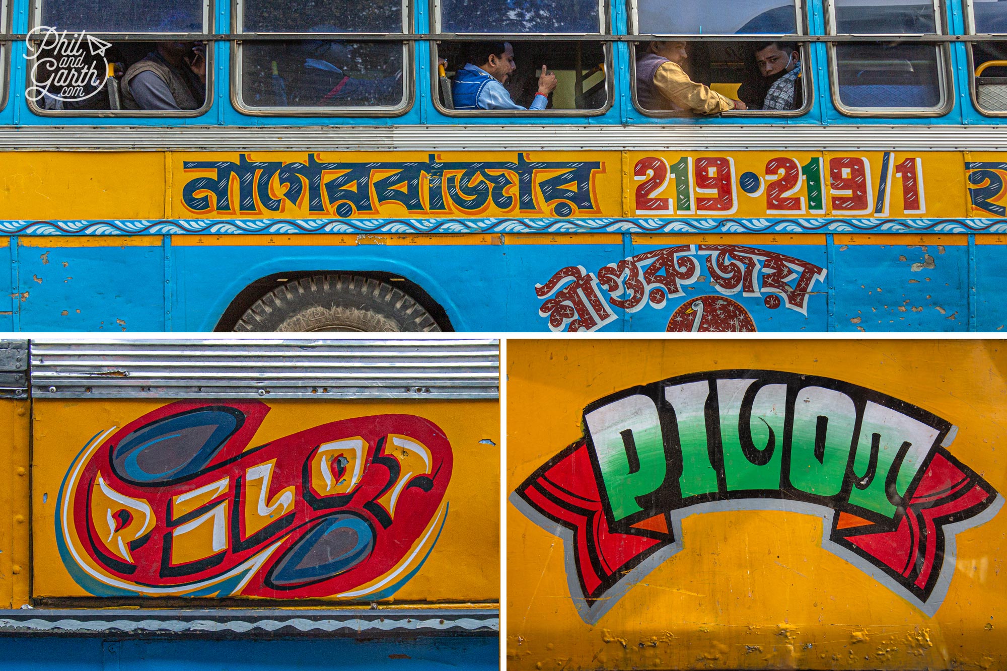 Loving the hand painted signs on the buses in Kolkata