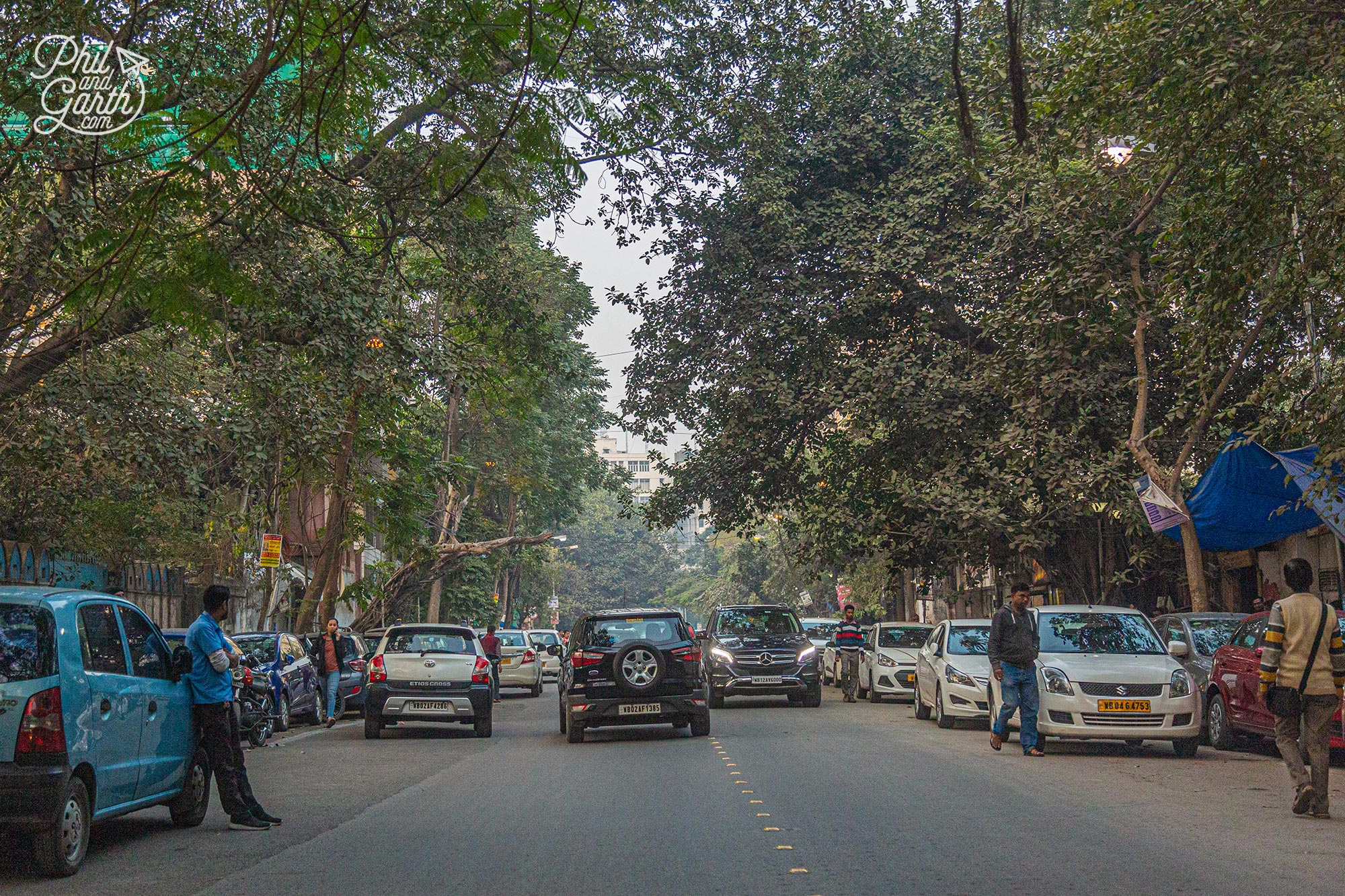 Many roads in Kolkata are tree lined and wide and feel a bit like Europe