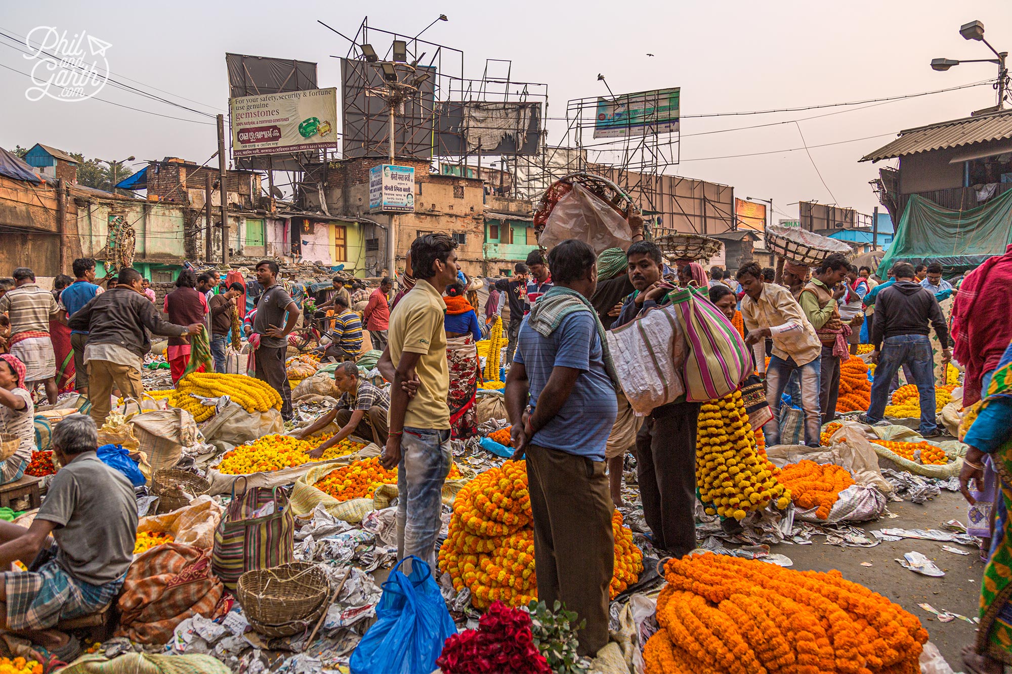 Kolkata’s famous and bustling Mullik Ghat Flower Market