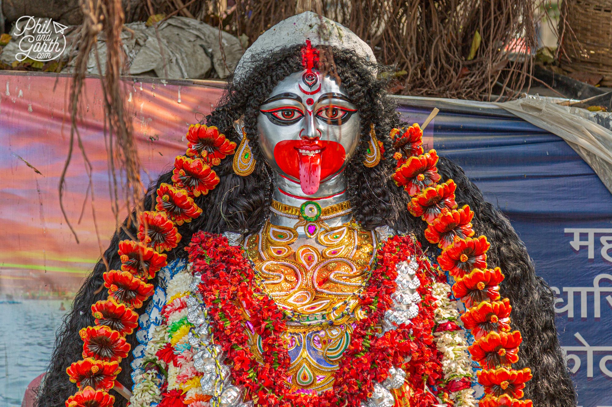 Not sure which goddess this clay idol represents - perhaps Goddess Kali?