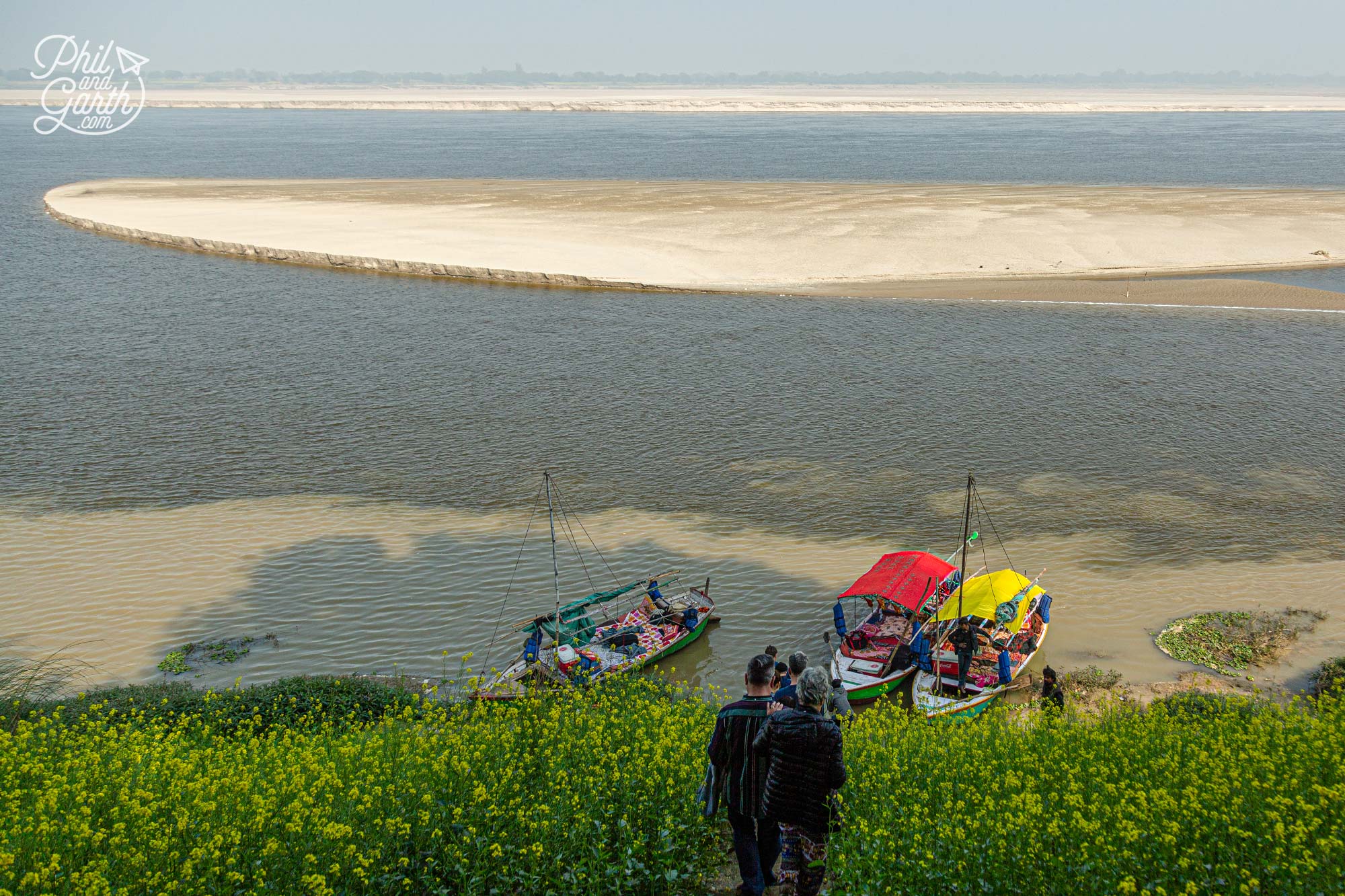 Back to our boats moored up on the banks of the River Ganges