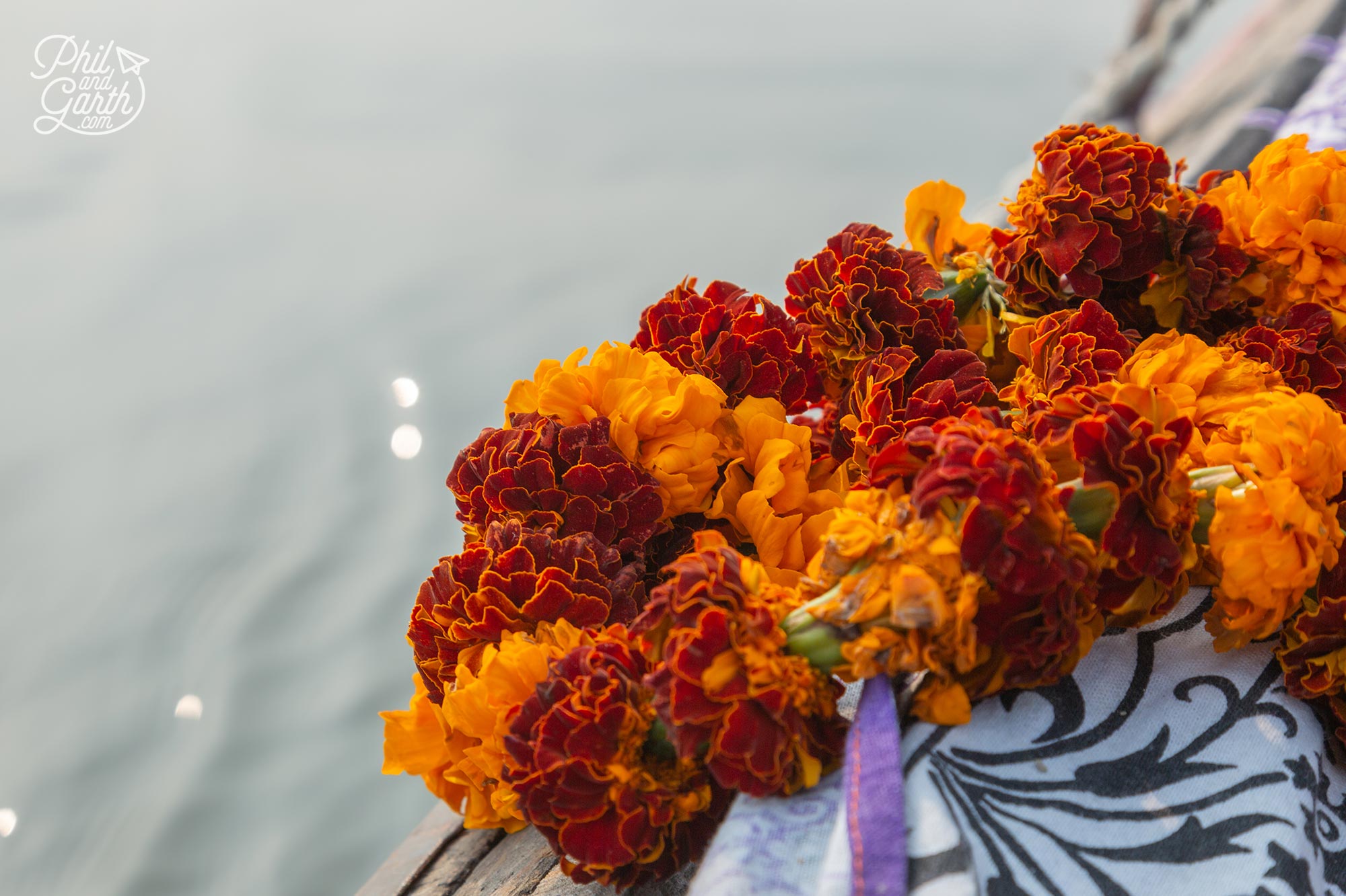 Orange marigold flowers are considered a sacred colour in Hinduism 