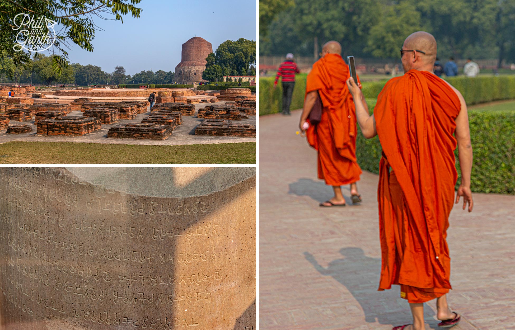 Sarnath is one the world's holiest sites for Buddhists. It's 8 miles from Varanasi and takes about 40 minutes to get there