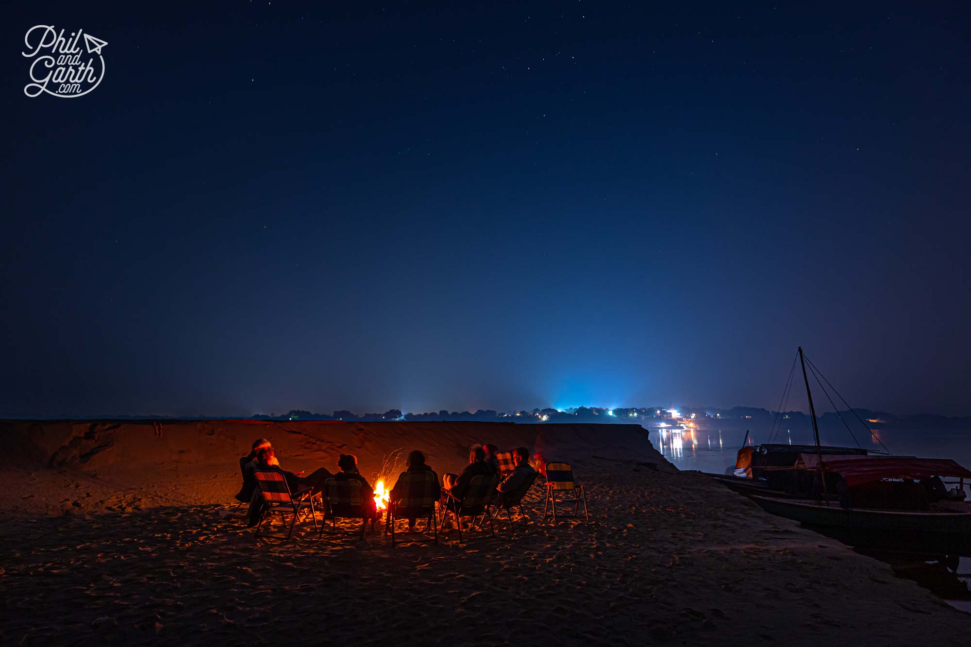 Sitting by the fire, telling stories with our fellow small group tour travelling companions