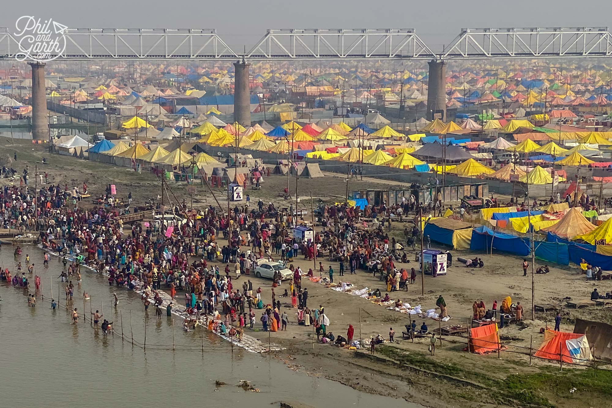 The Kumbh Mela held in Prayagraj. The world's biggest gathering of people