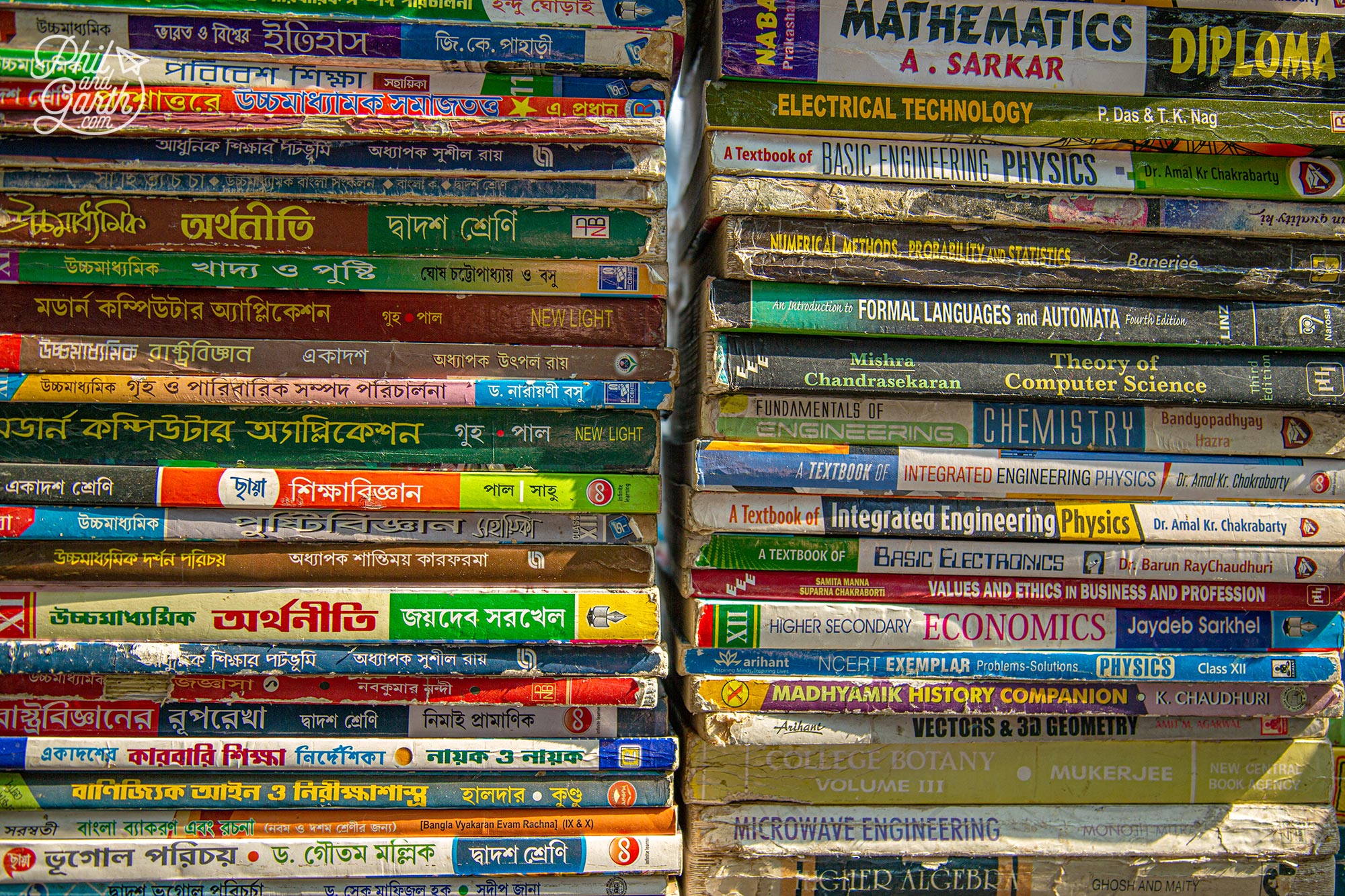 Second hand educational books for sale on College Street Kolkata