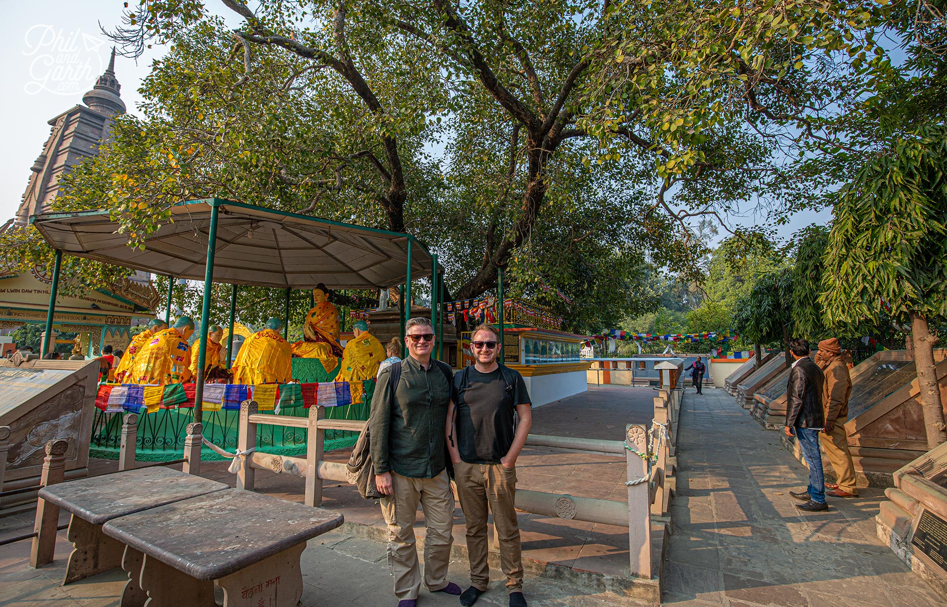 Next to the Bodhi tree at the Mulagandha Kuti Vihara temple