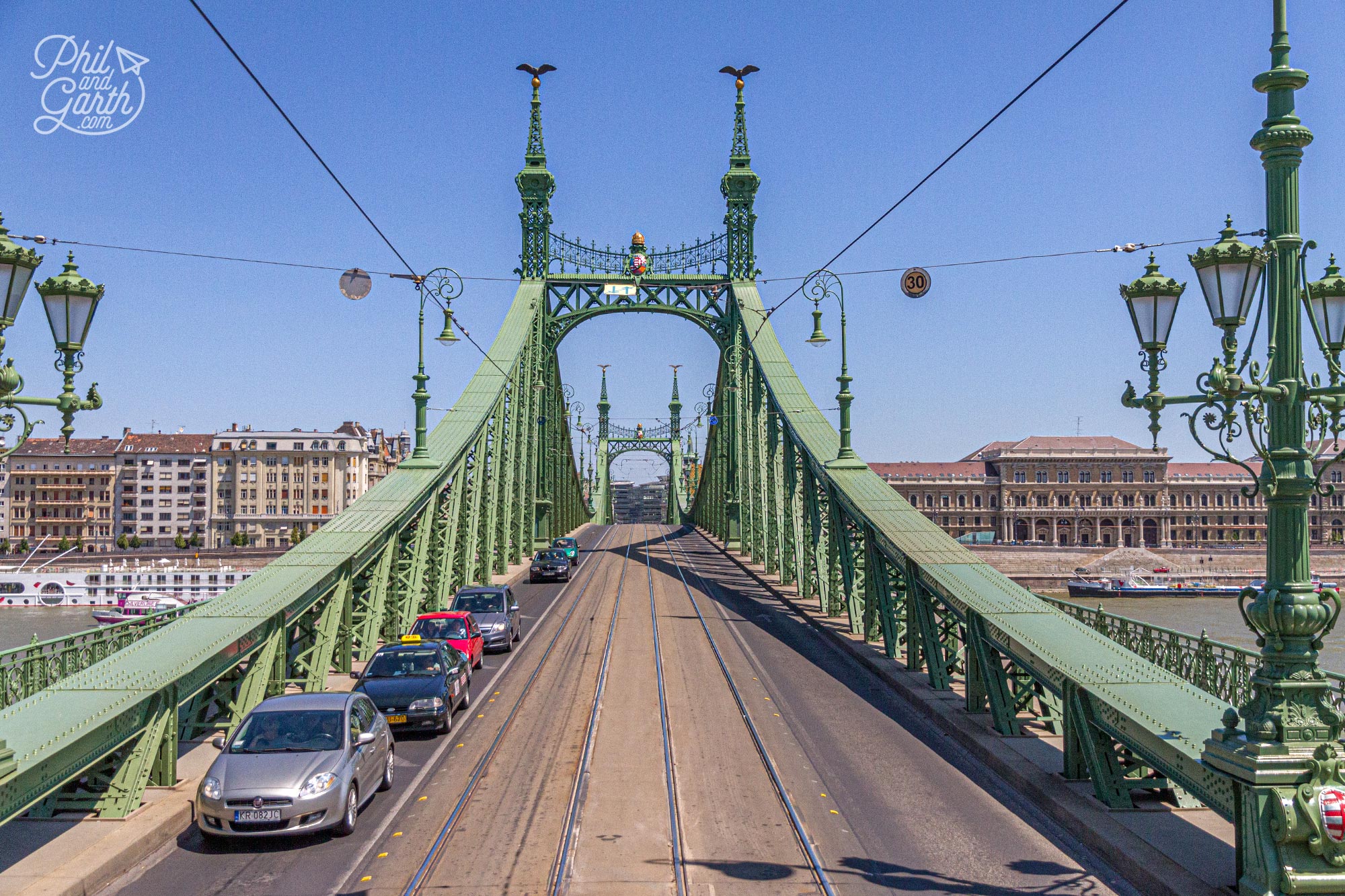 Budapest’s Liberty Bridge built in 1896 - one of the may bridges that connect the Buda and Pest sides together