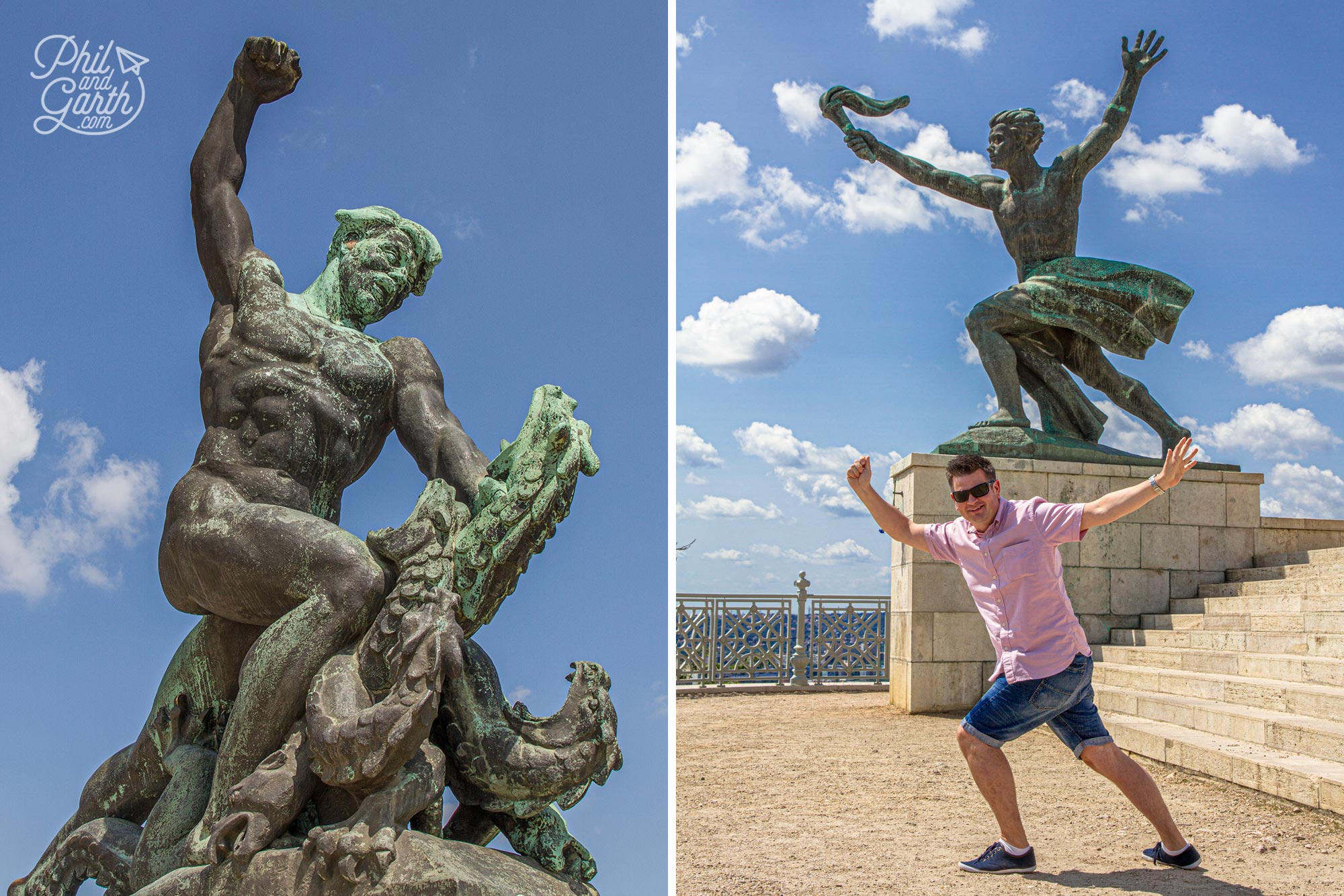 Phil with the other monuments of the Citadella