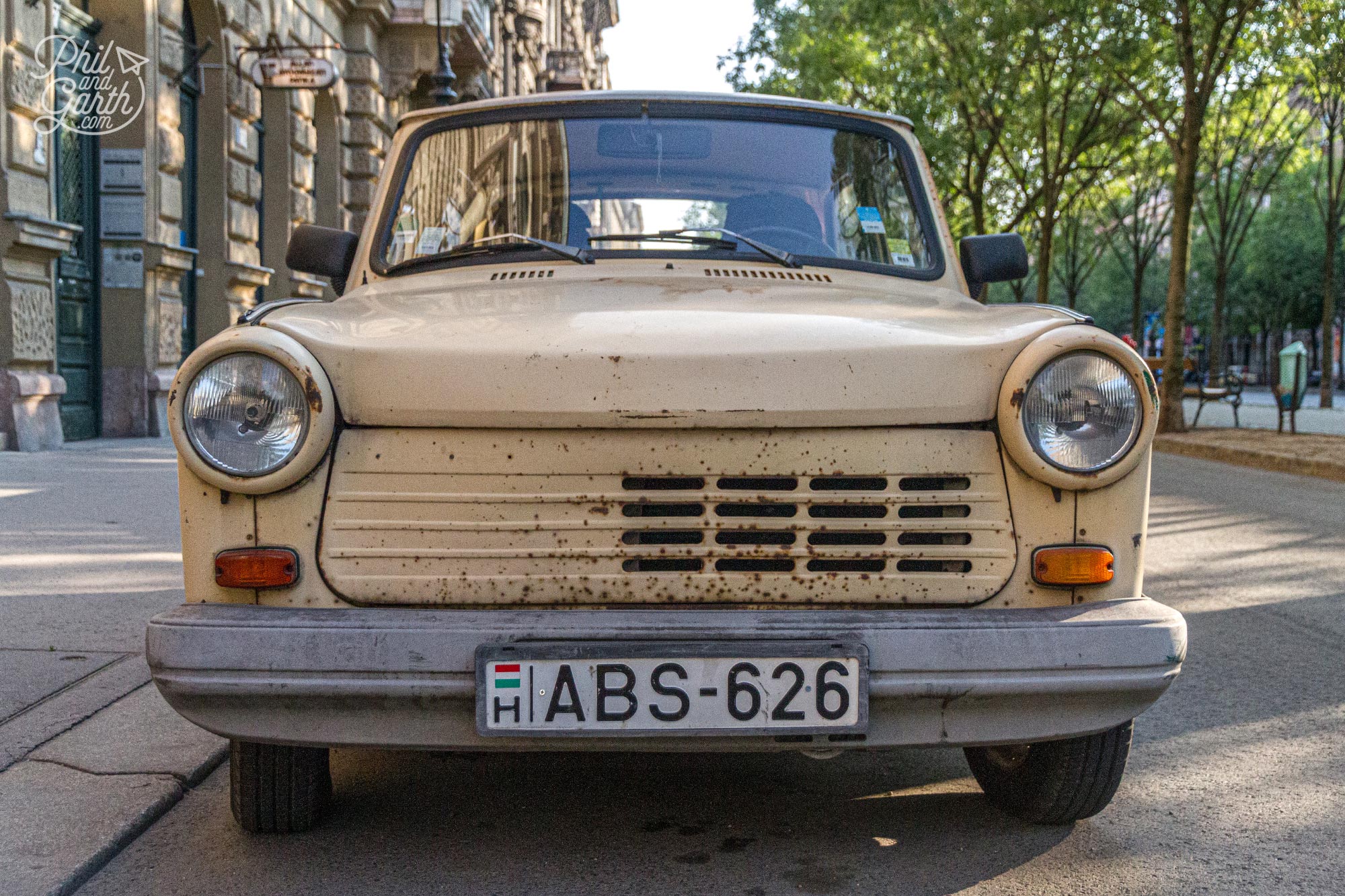 Signs of the past - a Trabant car. Budapest was once under the rule of the communist Soviet Union for 40 years