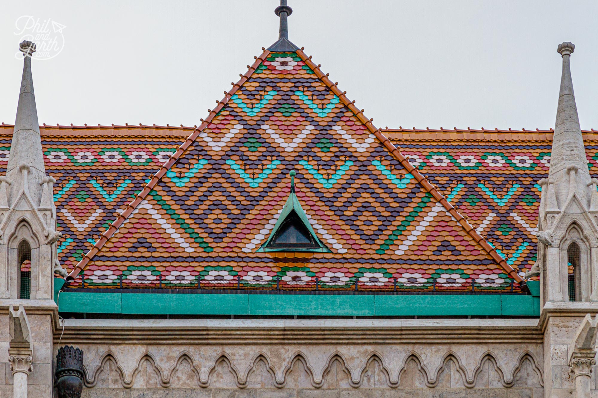 The colourful roof tiles in geometic designs are fabulous