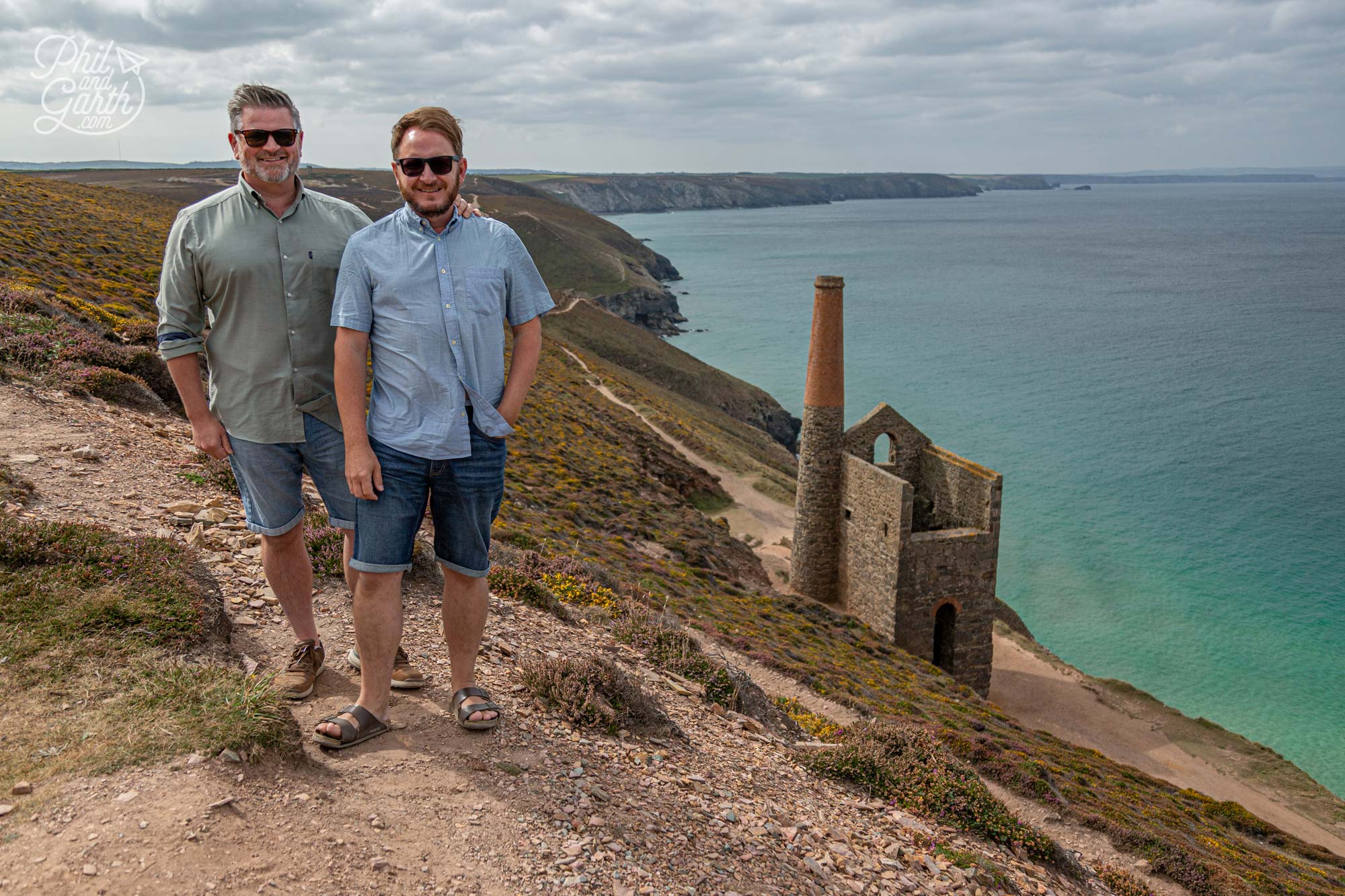 Phil and Garth at Wheal Coates tin mine