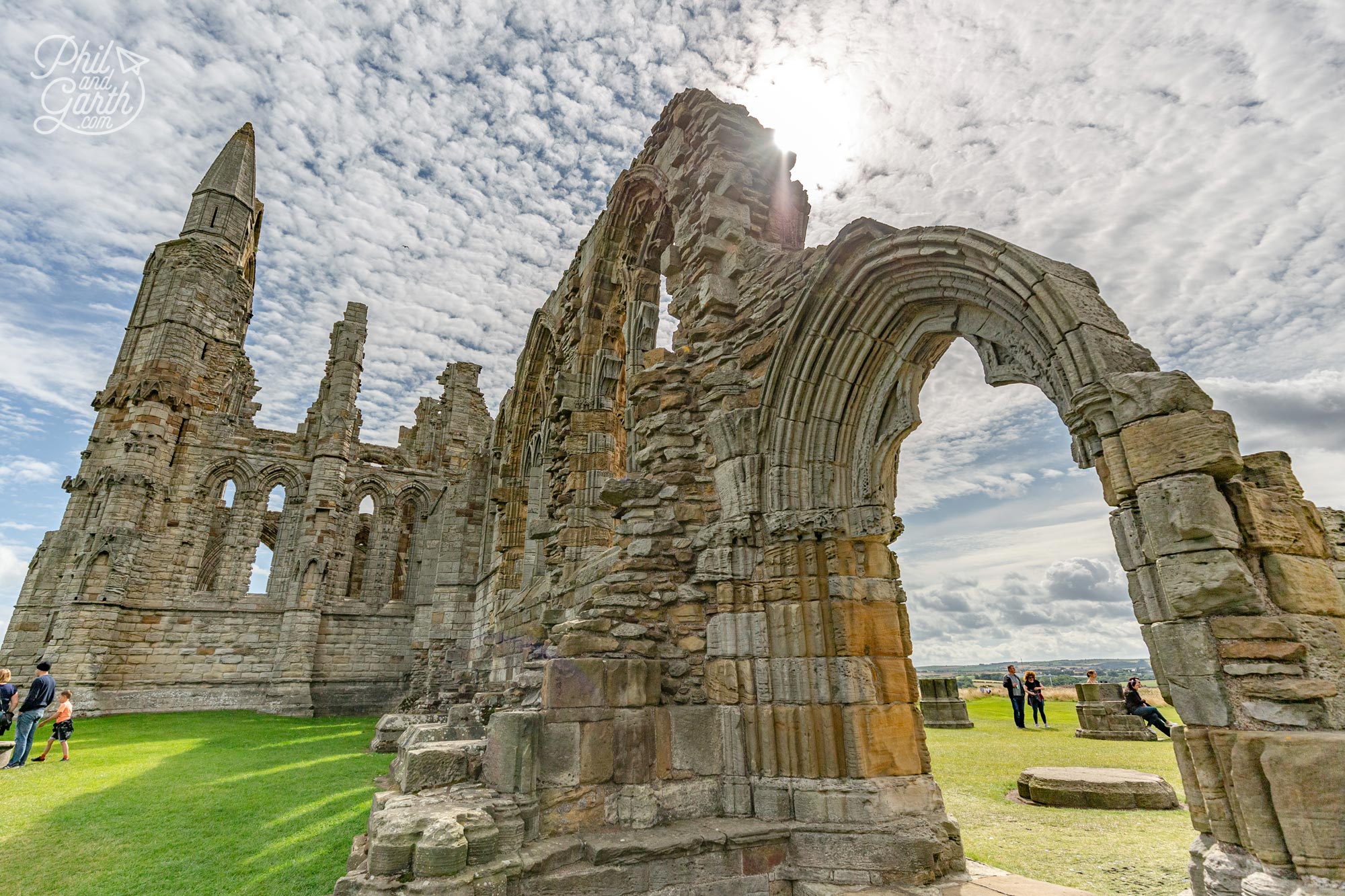 The atmospheric Gothic ruins of Whitby Abbey overlooking the North Sea