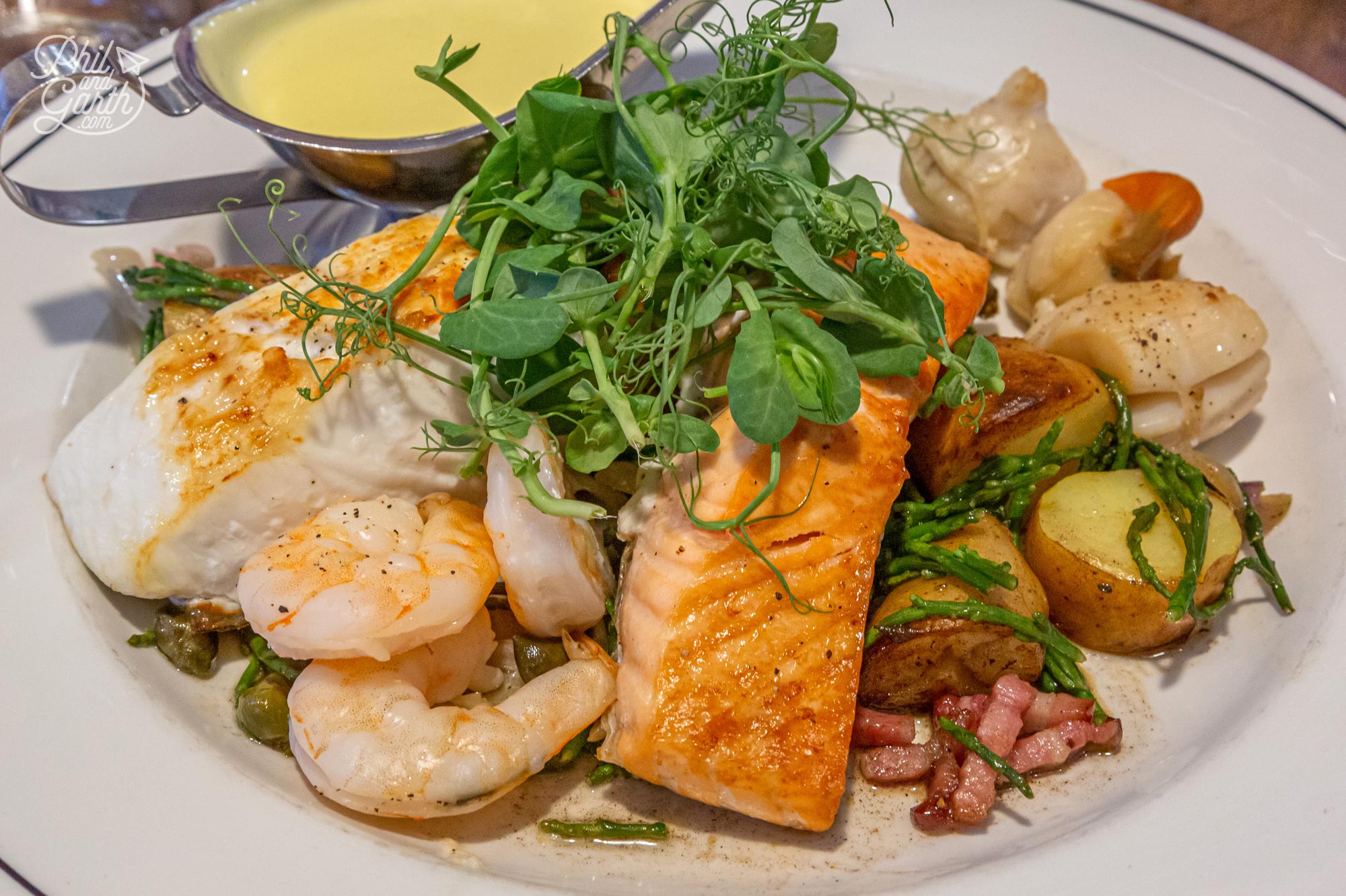 The delicious fish medley dish from The Magpie Cafe