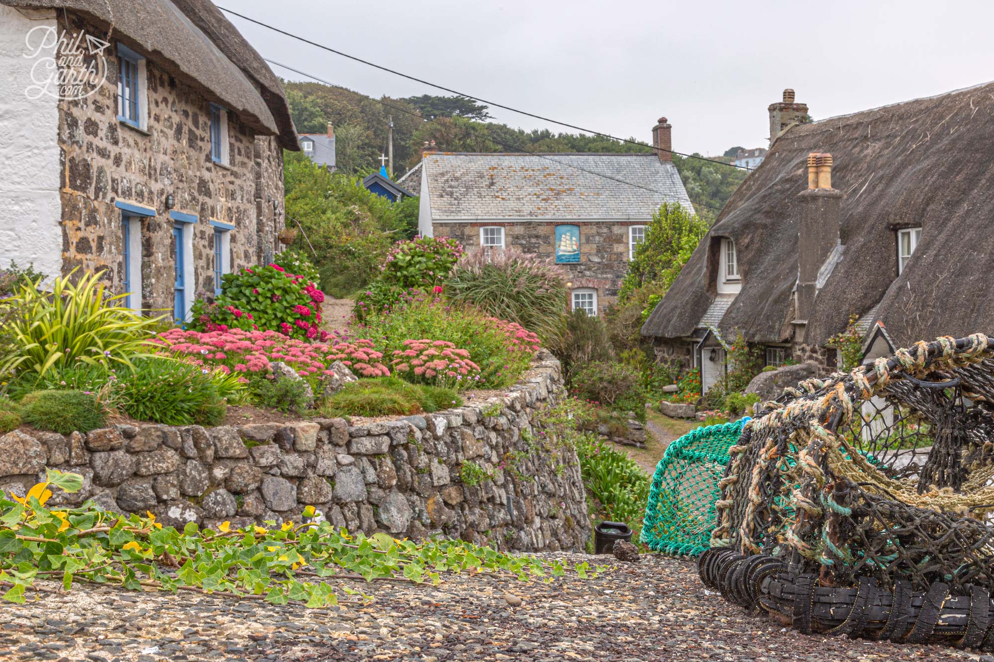 A cluster of lovely thatched cottages in Cadgwith Bay